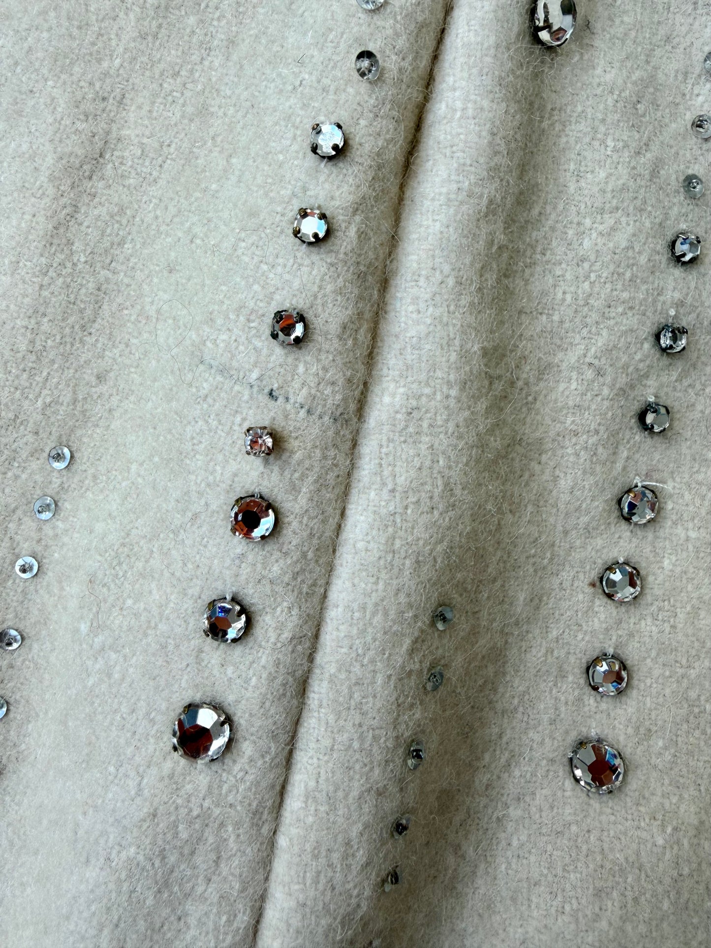 Vintage Marni F/W 2000 White Wool Skirt with Embellishments