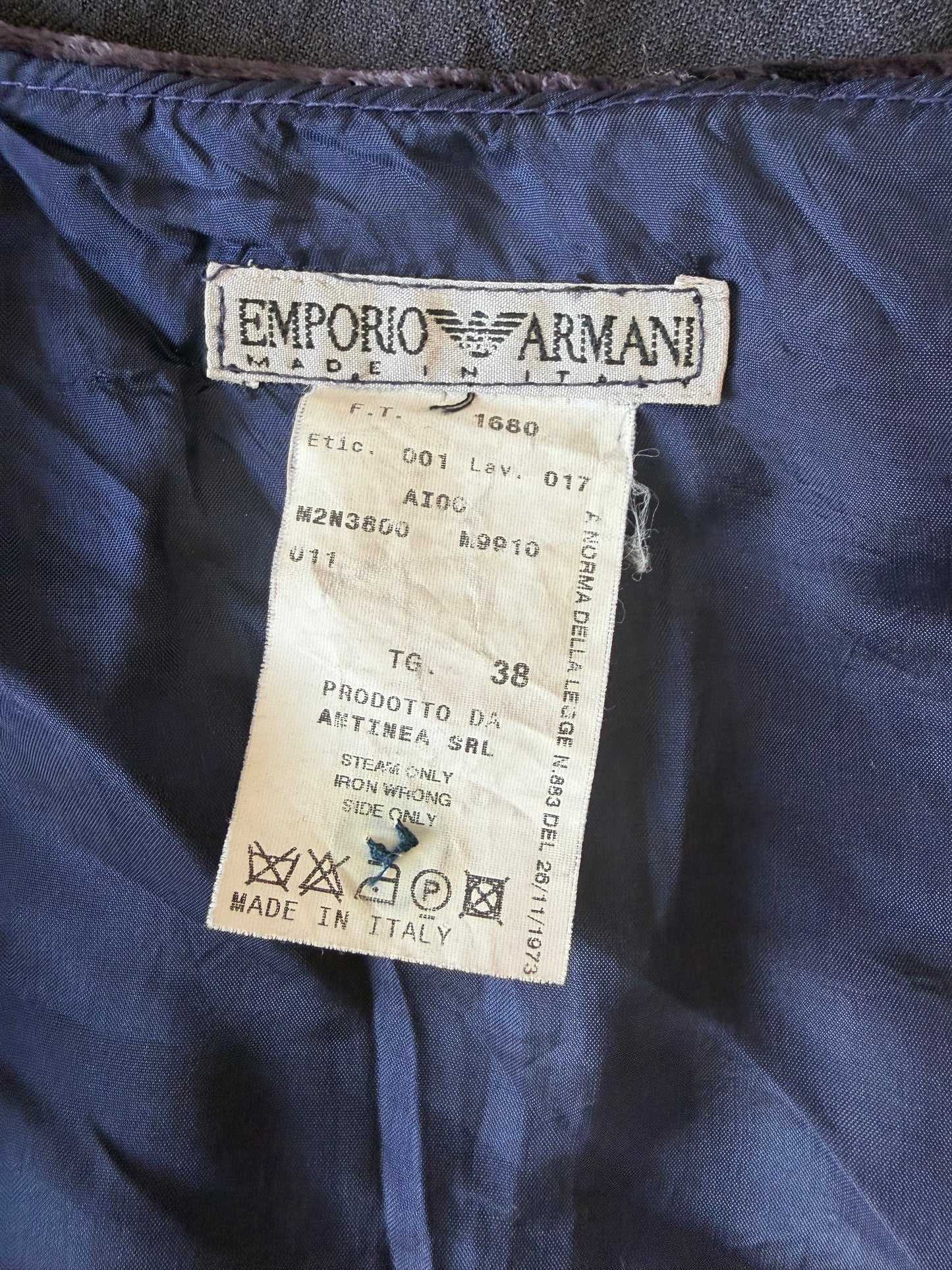 Vintage Emporio Armani Purple Velvet Mini Skirt