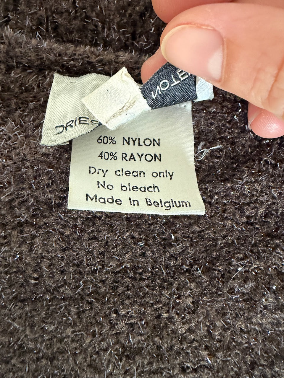 Vintage Dries Van Noten Brown Knitted Dress