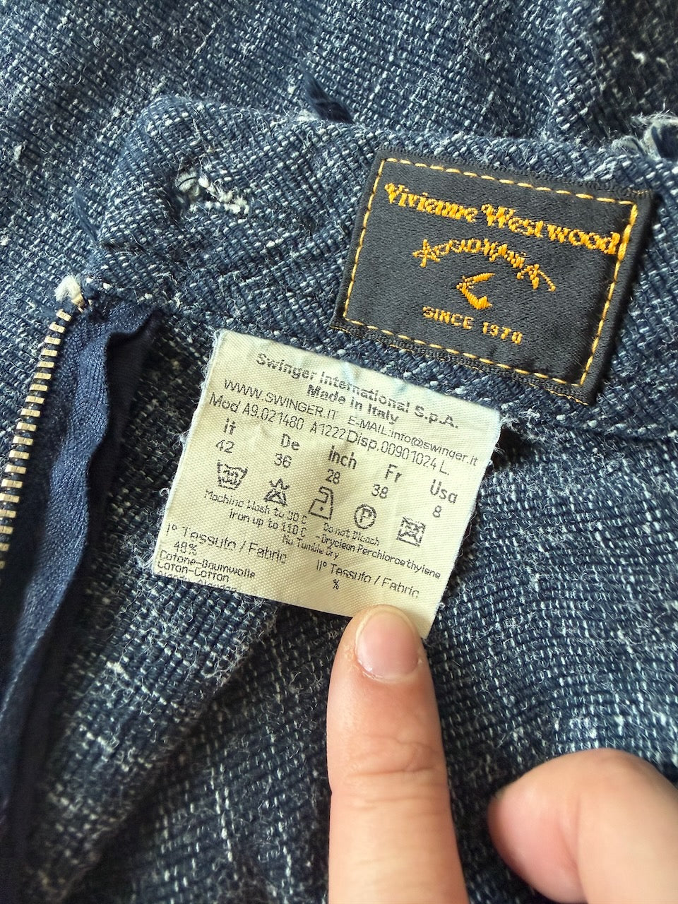Vintage Vivienne Westwood Anglomania Frayed Denim Skirt