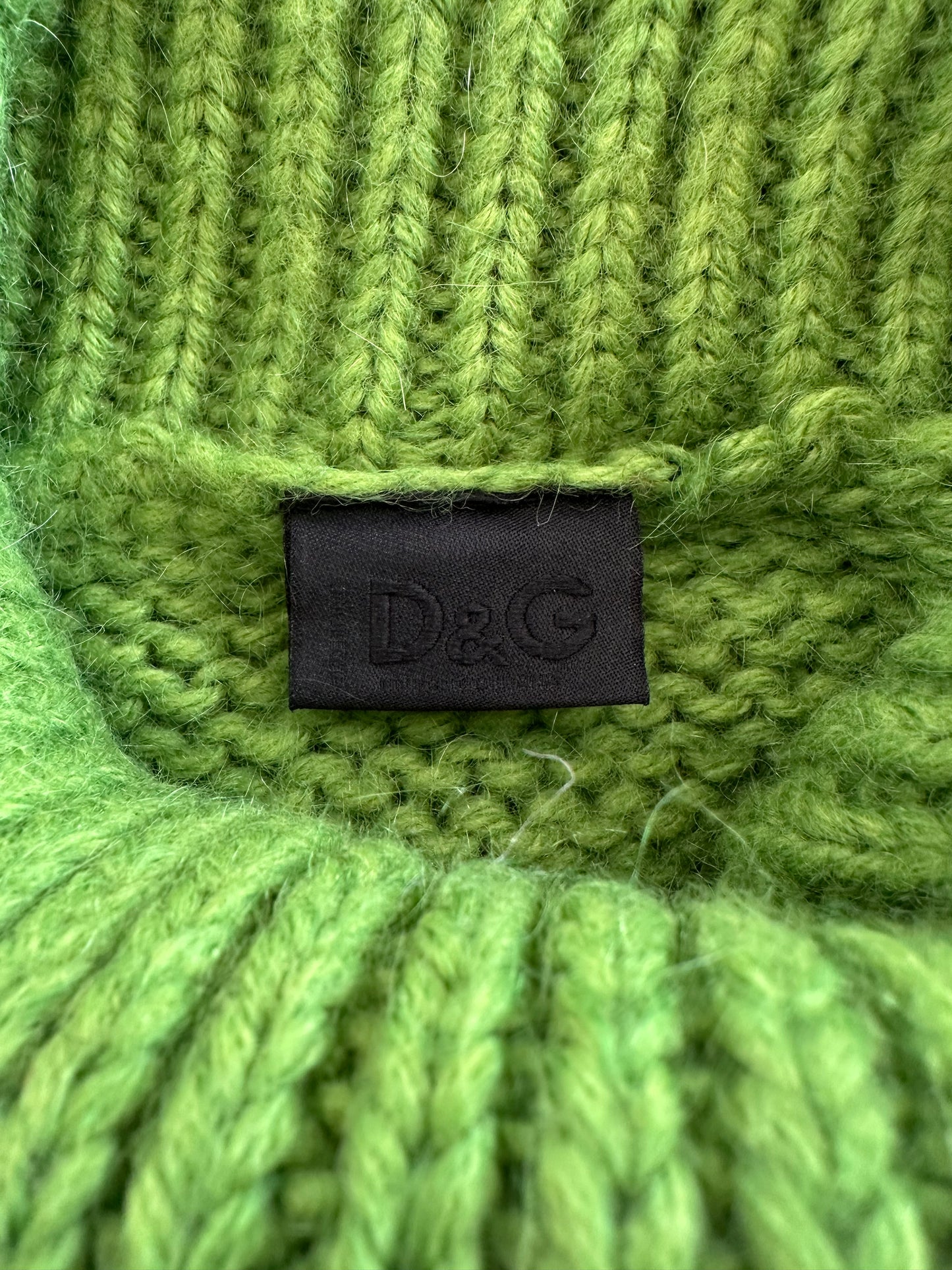 Vintage D&G 1999 Green Knitted Sleeveless Turtleneck