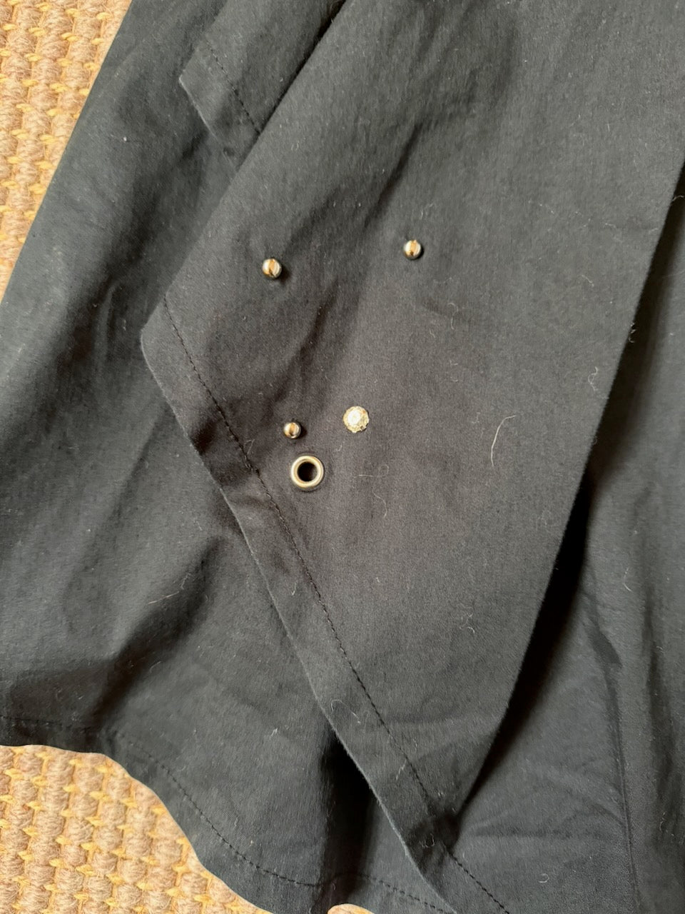 Vintage Miu Miu Black Midi Skirt with Studs
