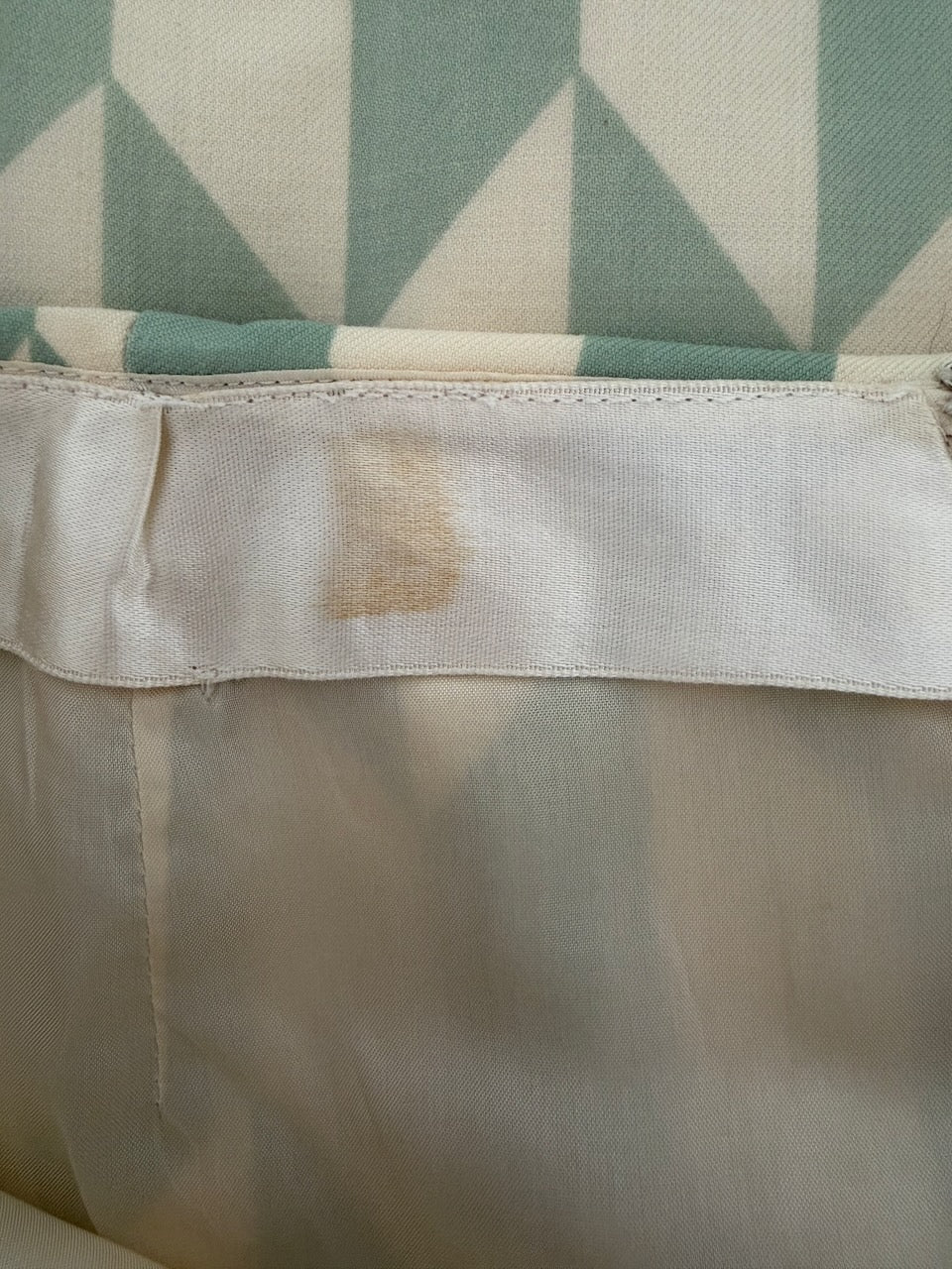 Chloé Green and White Harlequin Print Skirt