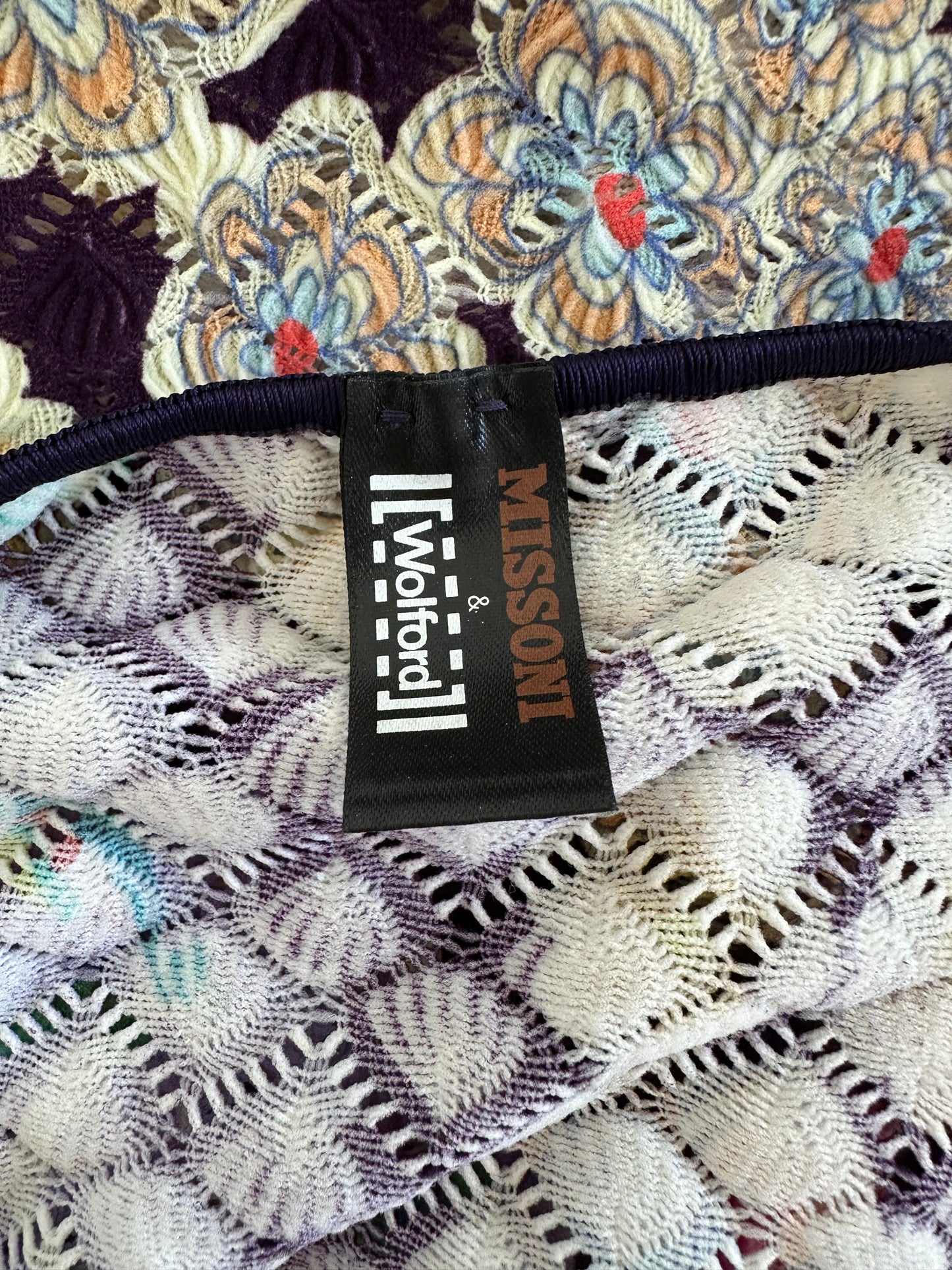 Missoni x Wolford Purple Floral Tie Blouse