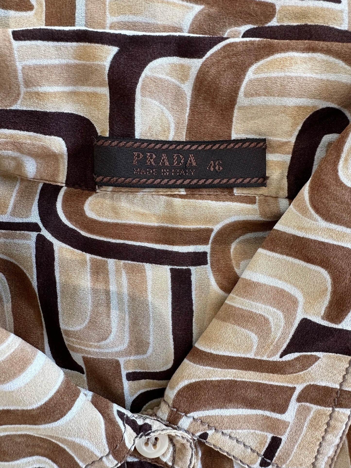 Vintage Prada F/W 1996 Silk Abstract Shirt