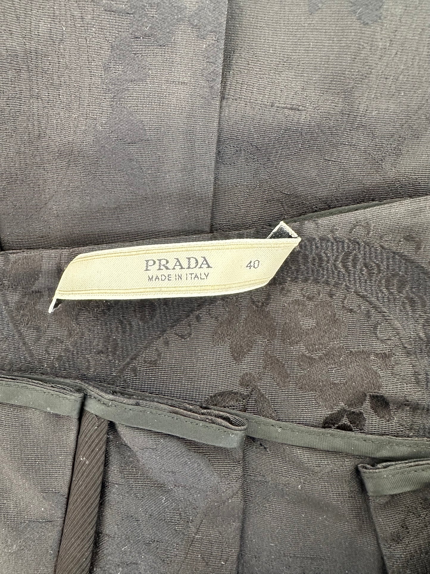 Prada Black Jacquard High Waisted Skirt