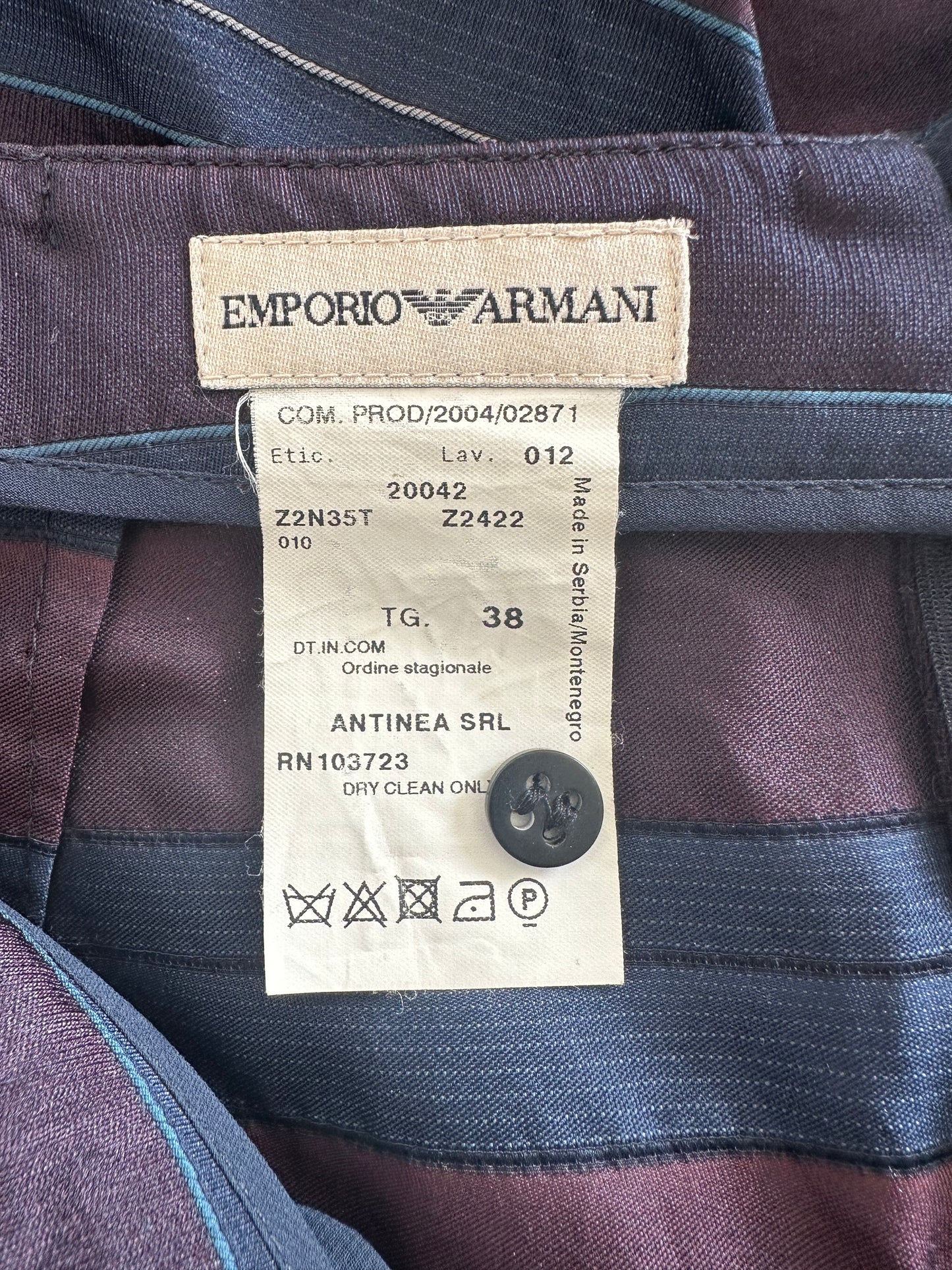 Vintage Emporio Armani Silk Striped Skirt