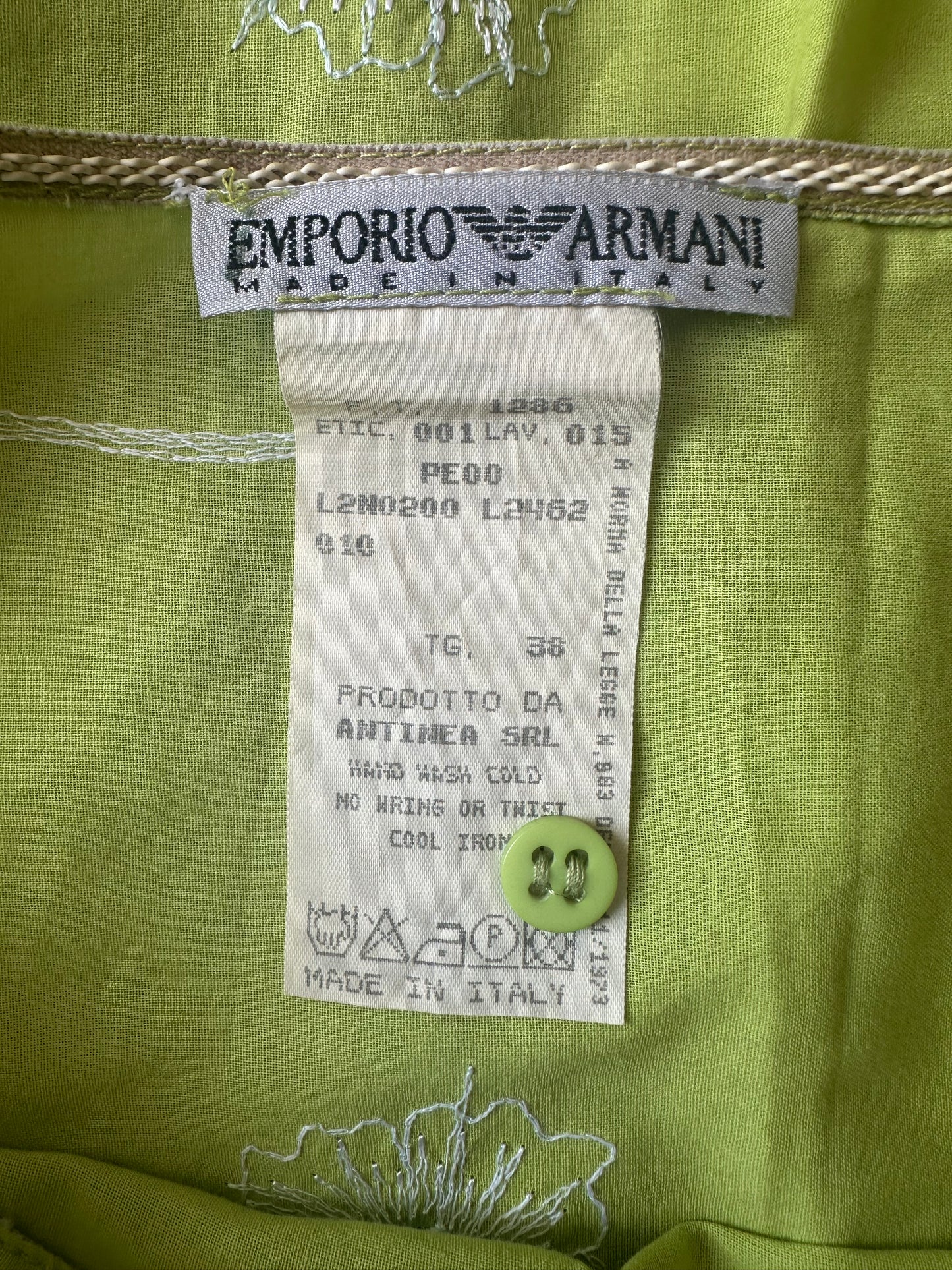 Vintage Emporio Armani S/S 2000 Green Floral Skirt