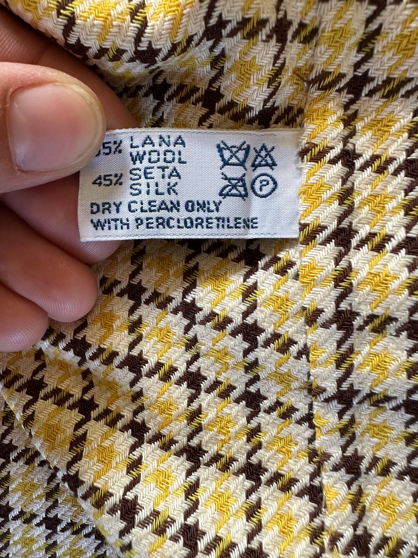 Vintage Prada S/S 1992 Yellow Checked Blazer