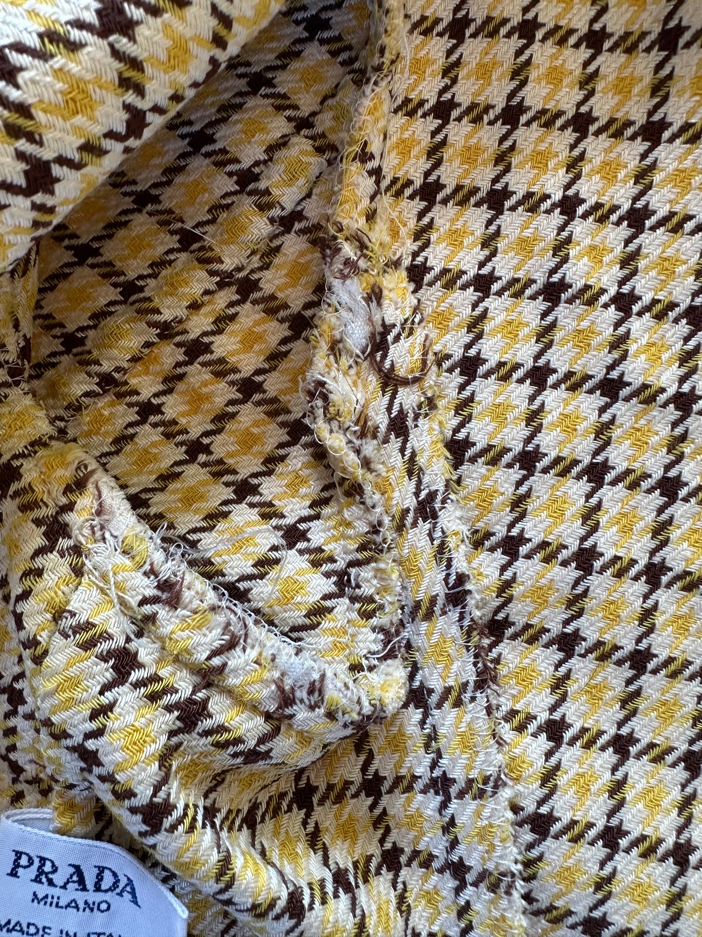 Vintage Prada S/S 1992 Yellow Checked Blazer