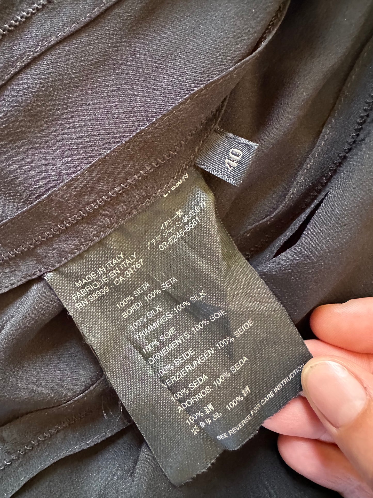 Prada Black Silk Blouse