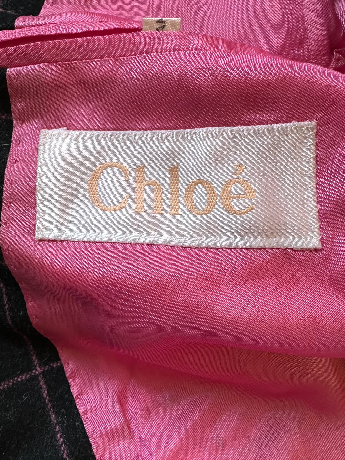 Vintage Chloé F/W 1998 Wool Checked Coat