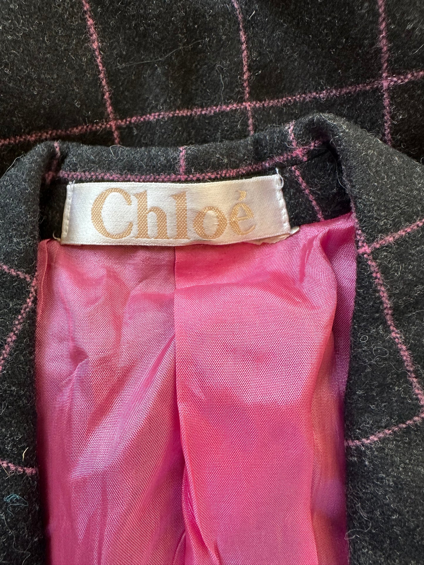 Vintage Chloé F/W 1998 Wool Checked Coat