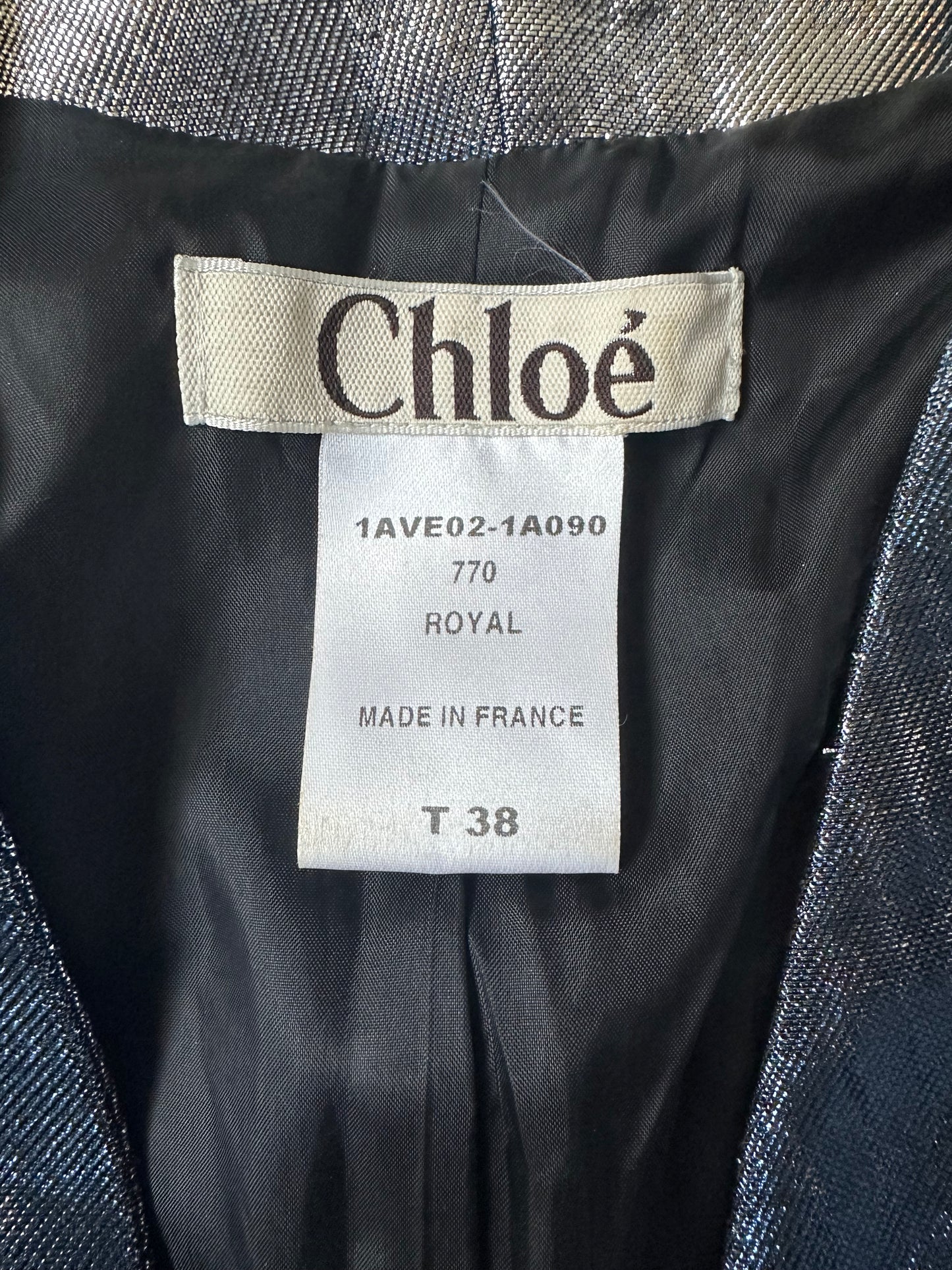Vintage Chloé F/W 2001 Blue Metallic Jacket