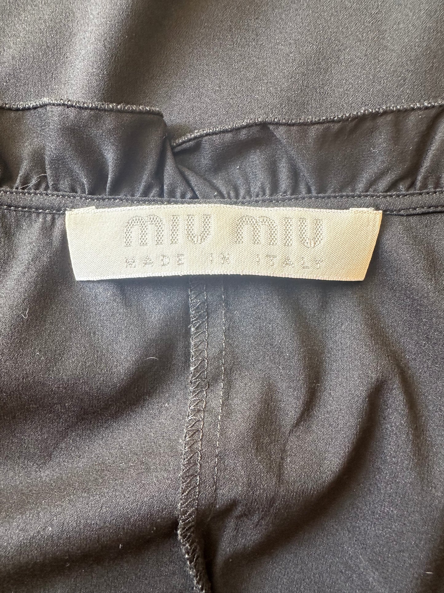 Vintage Miu Miu S/S 1997 Black Cotton Blouse