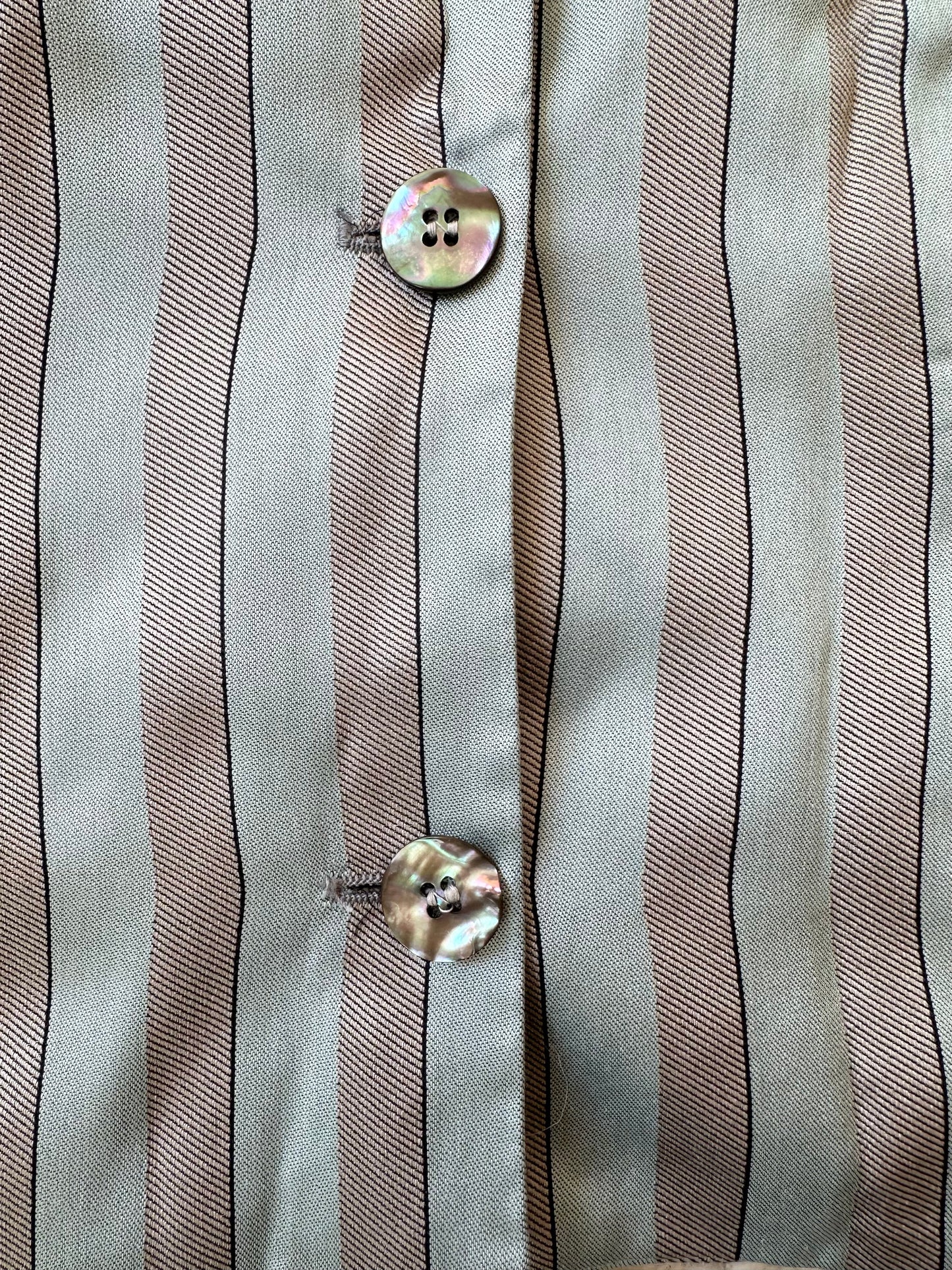 Vintage Prada S/S 1990 Blue Silk Striped Waistcoat