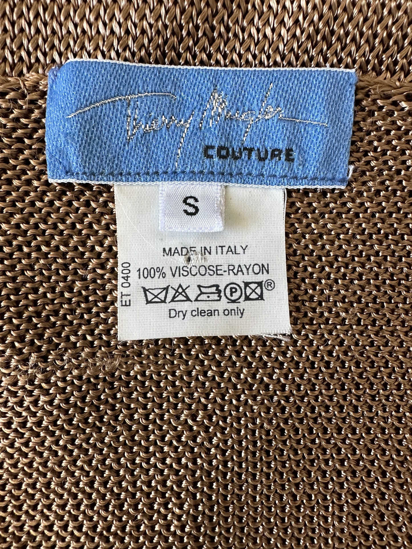 Vintage Thierry Mugler Gold Lurex Knitted Top