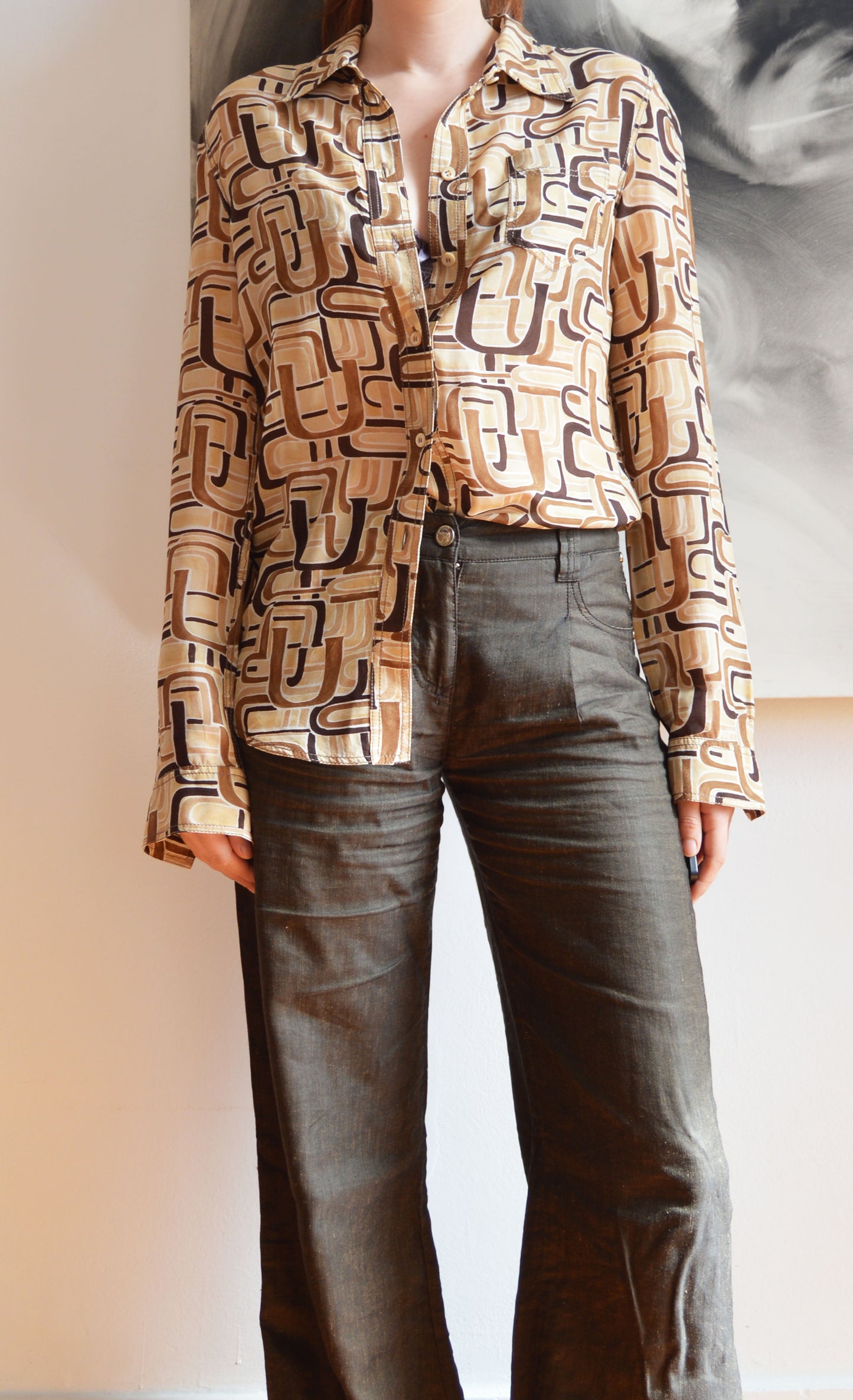 Vintage Prada F/W 1996 Silk Abstract Shirt