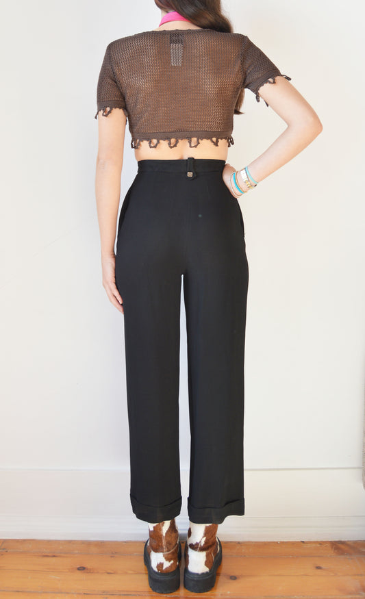 christian lacroix bazar high waisted black trousers