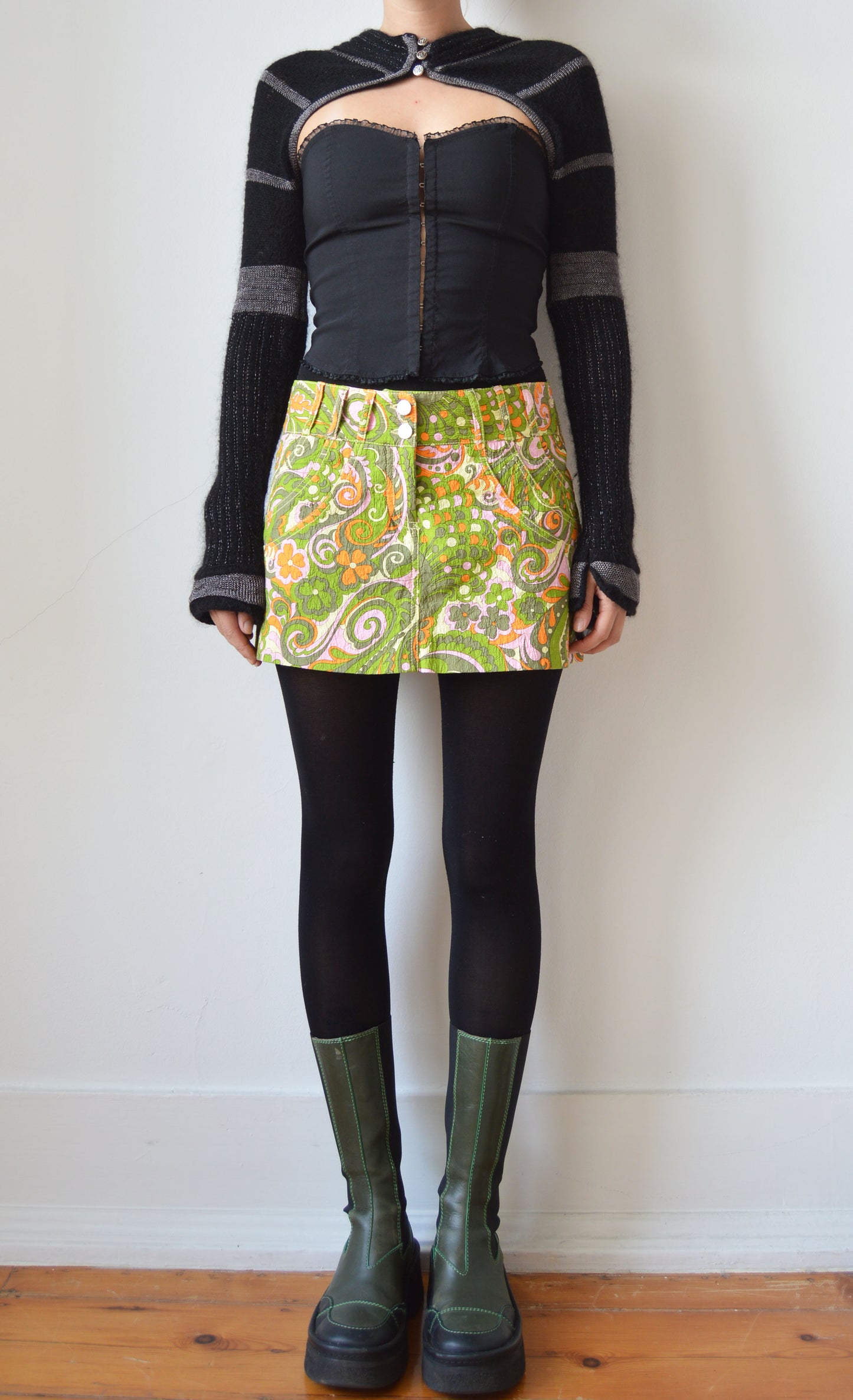 dolce gabbana ss 2004 psychedelic floral mini skirt