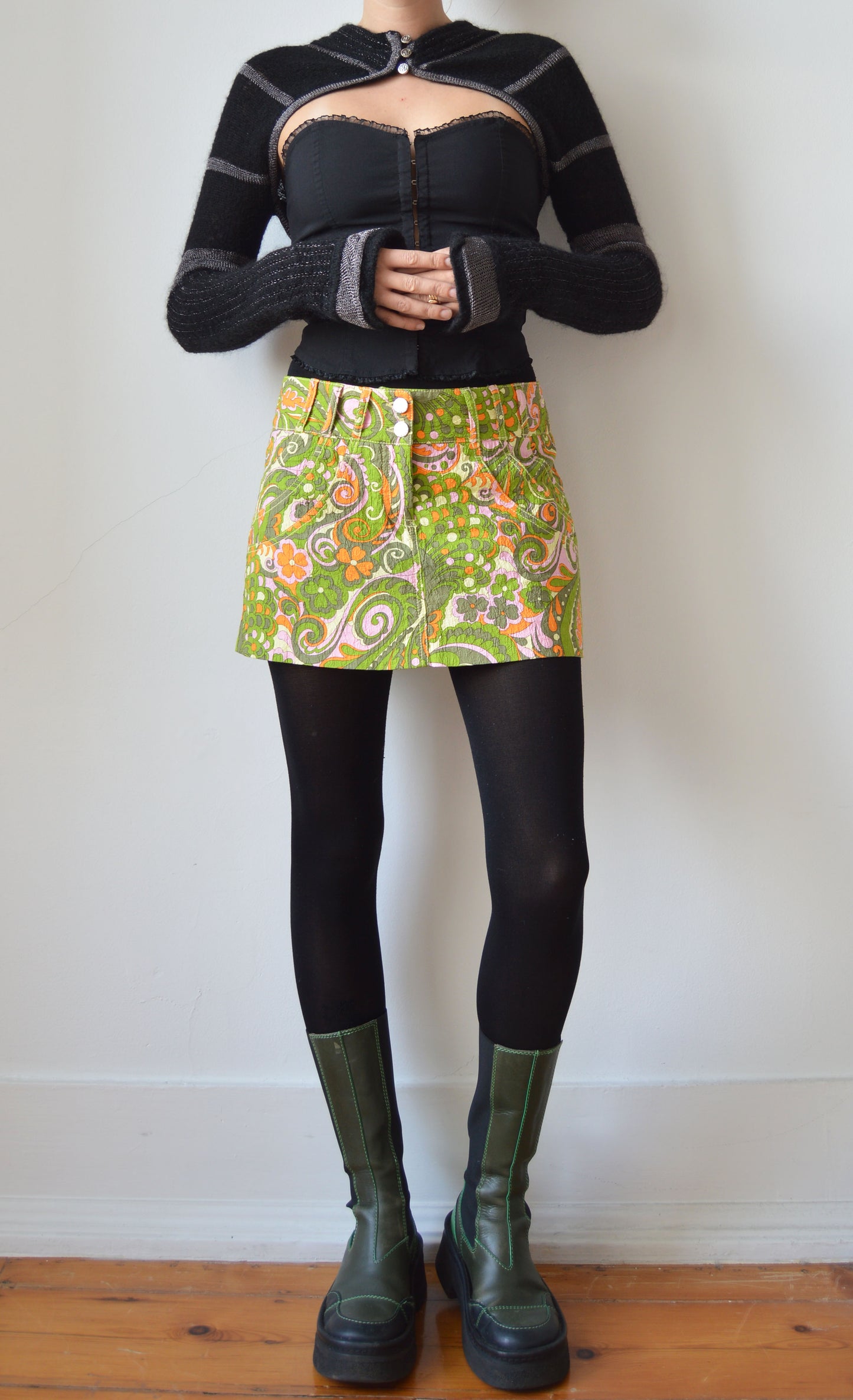 dolce gabbana ss 2004 psychedelic floral mini skirt