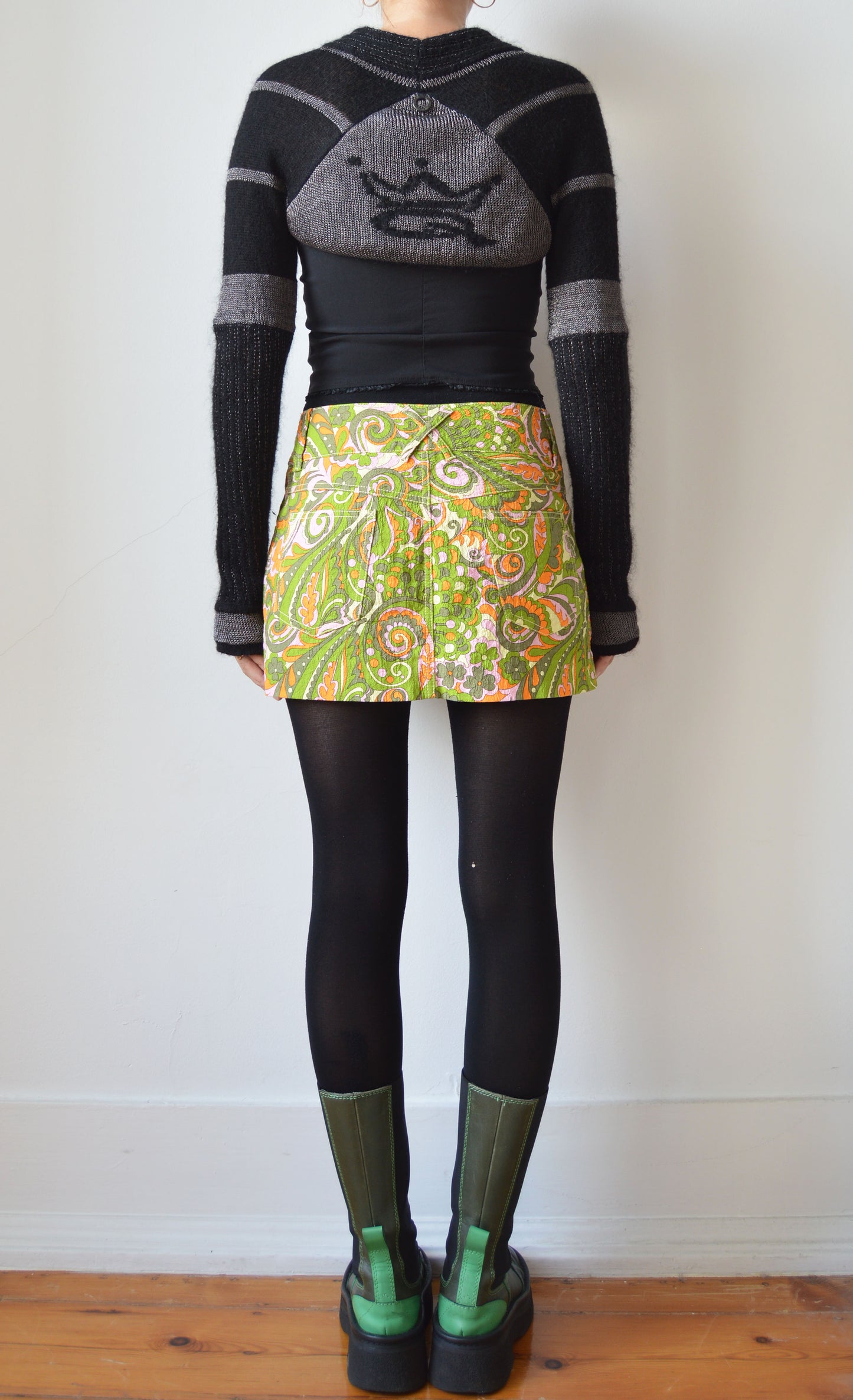 dolce gabbana ss 2004 psychedelic floral mini skirt