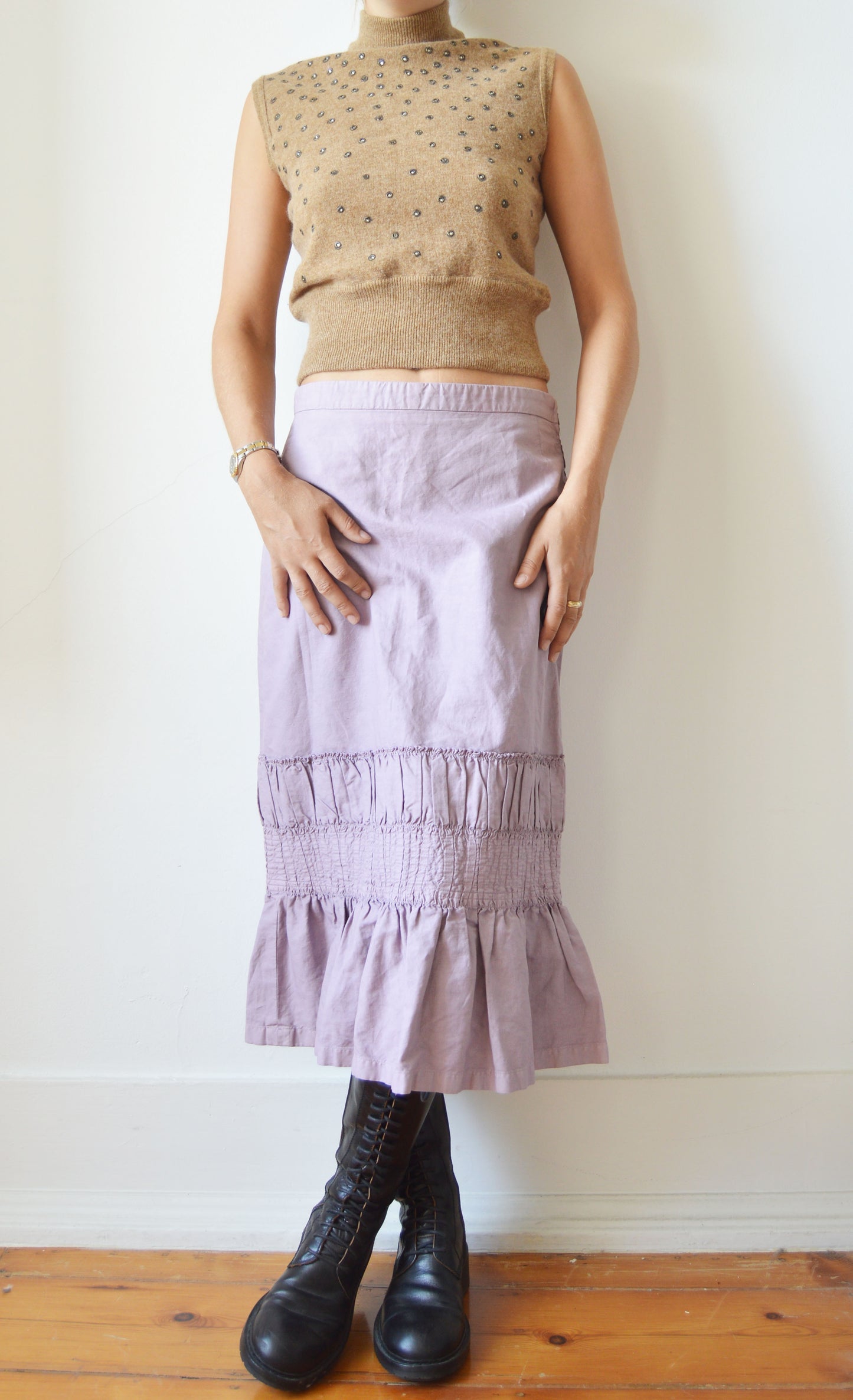 Dries van Noten Purple Midi Skirt