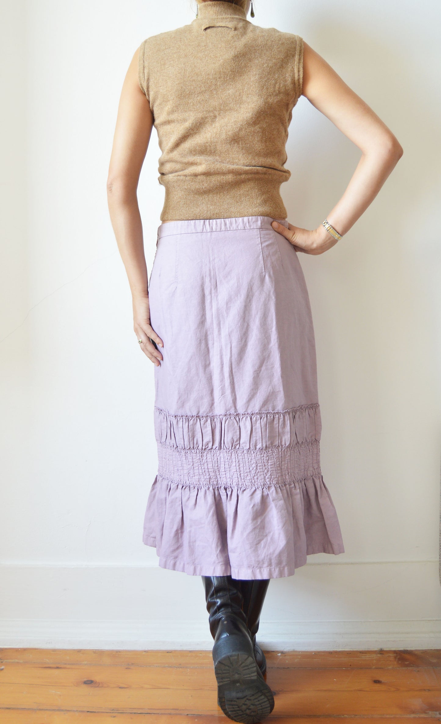 Dries van Noten Purple Midi Skirt