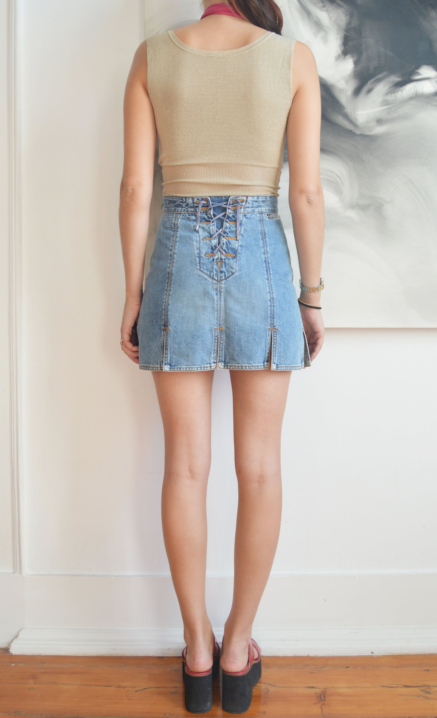 vintage gaultier jeans ss 1993 denim mini skirt