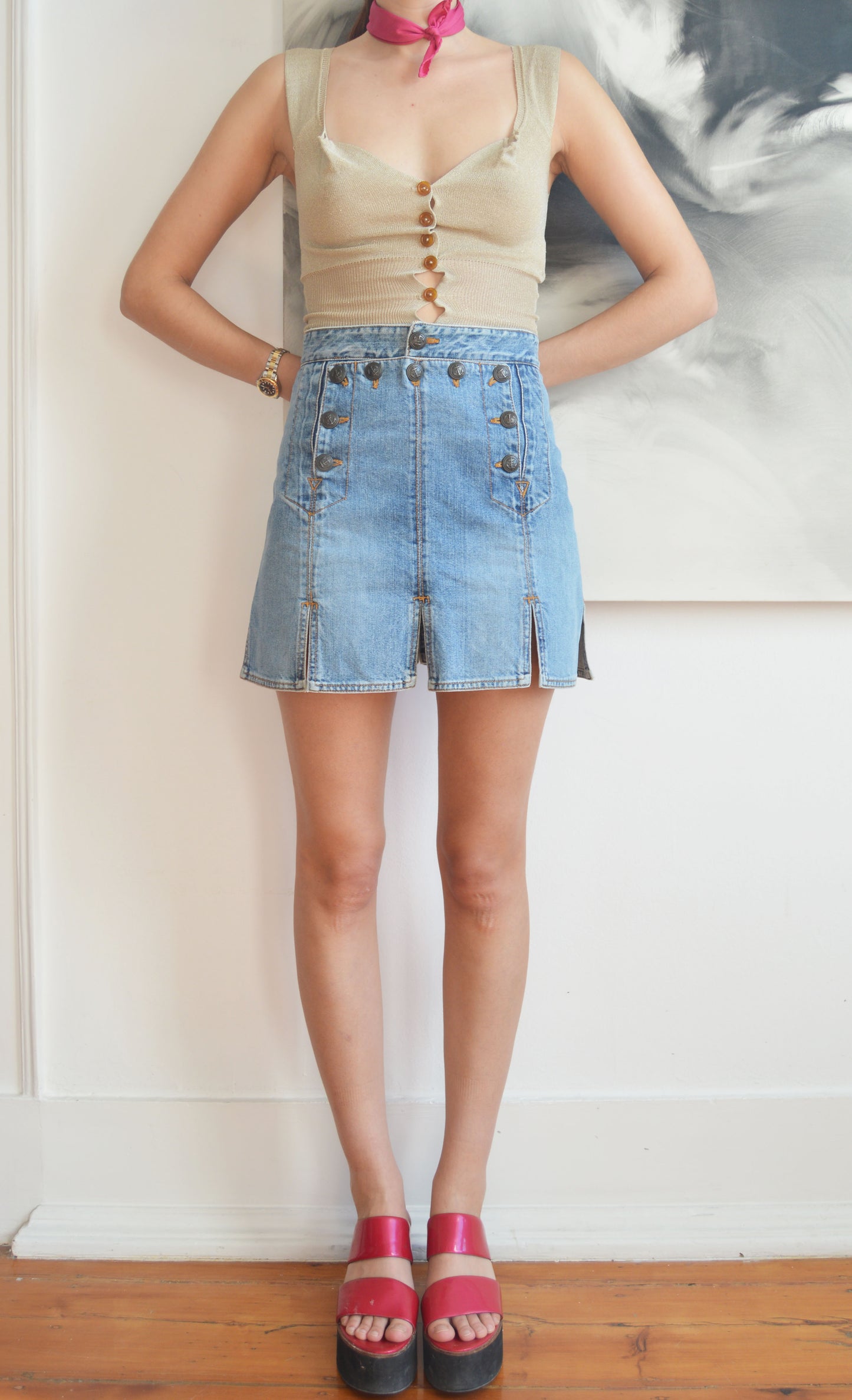 vintage gaultier jeans ss 1993 denim mini skirt