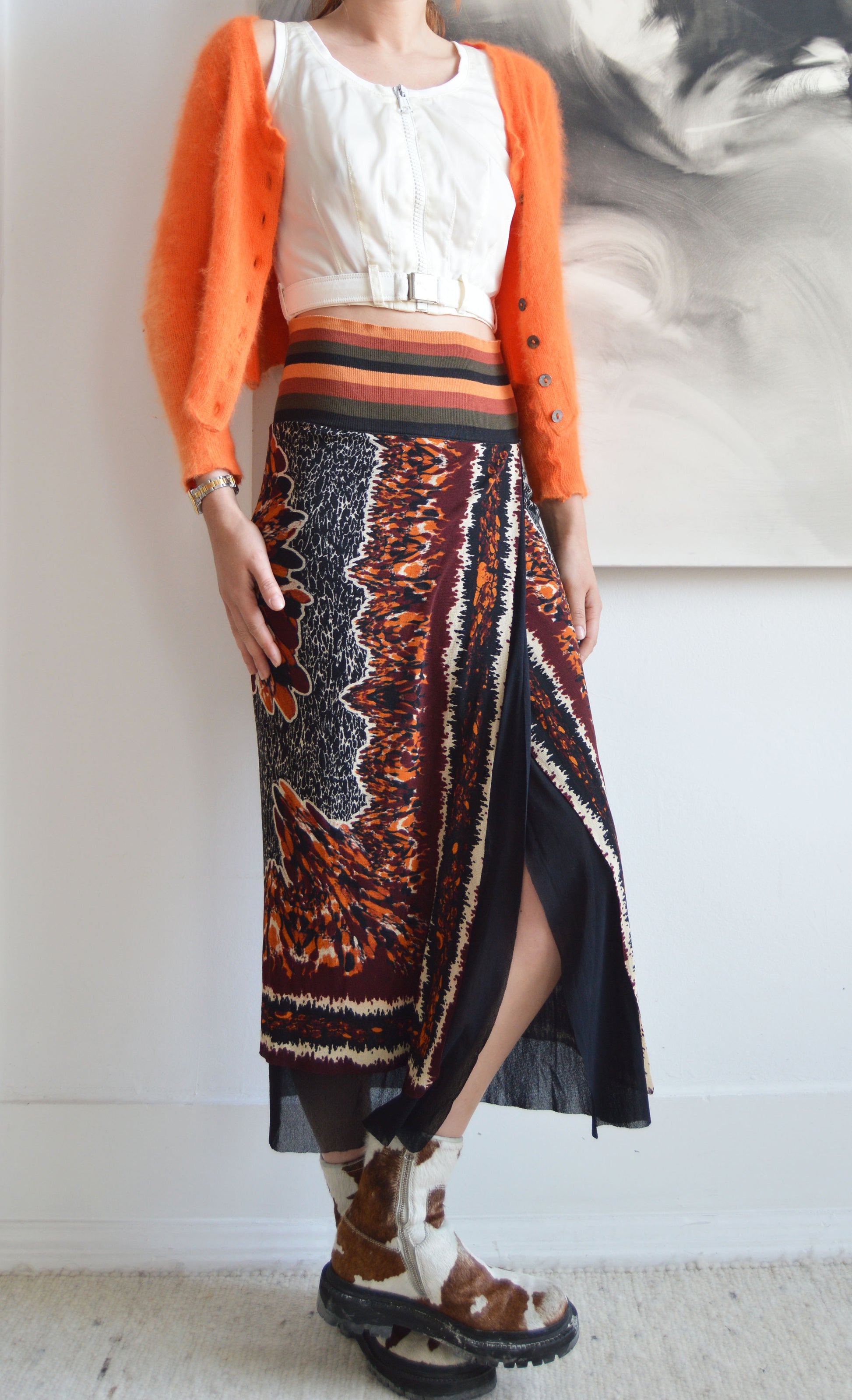 vintage jean Paul gaultier ss 1997 abstract mesh skirt