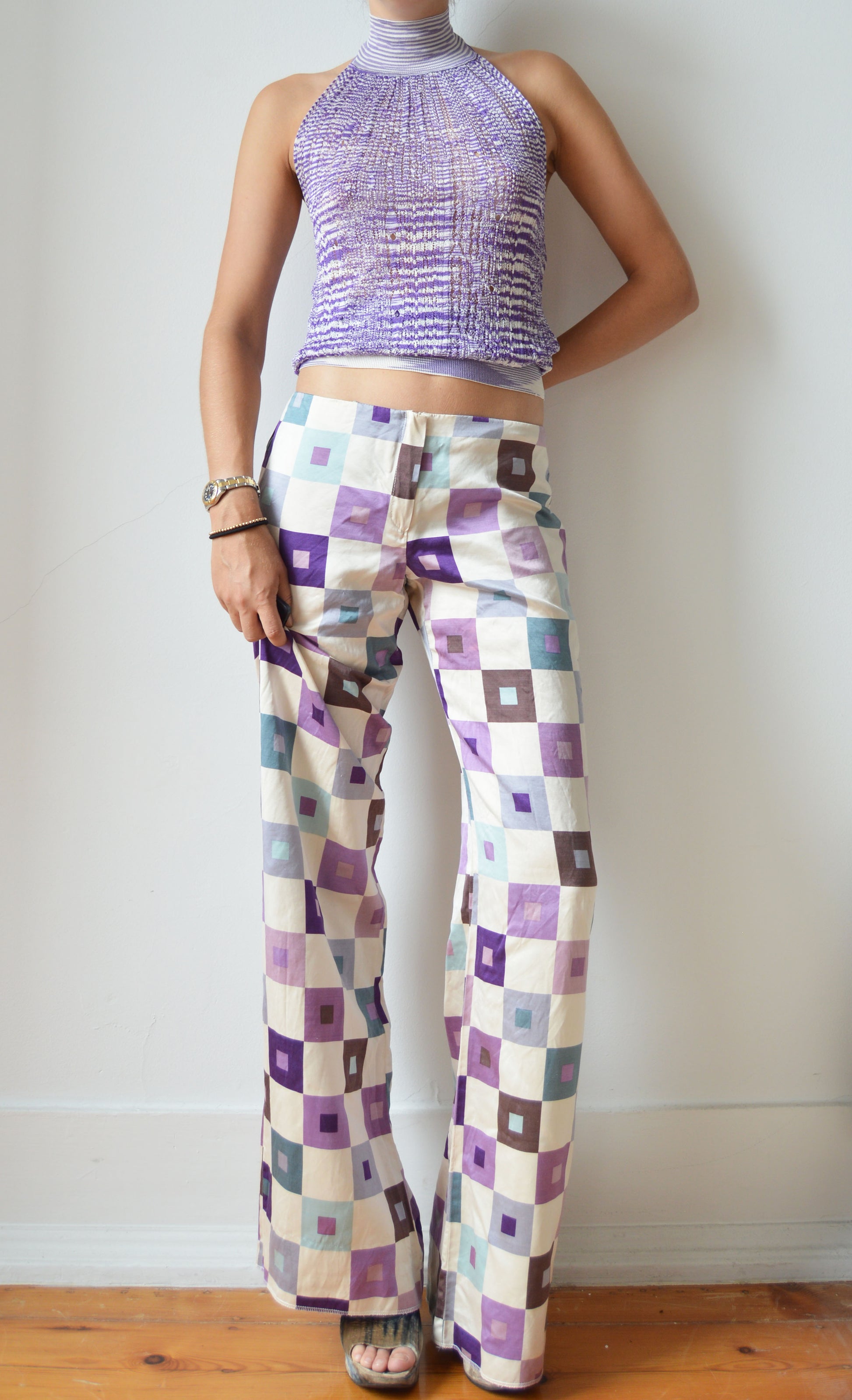 vintage marni fw 2000 silk palazzo pants