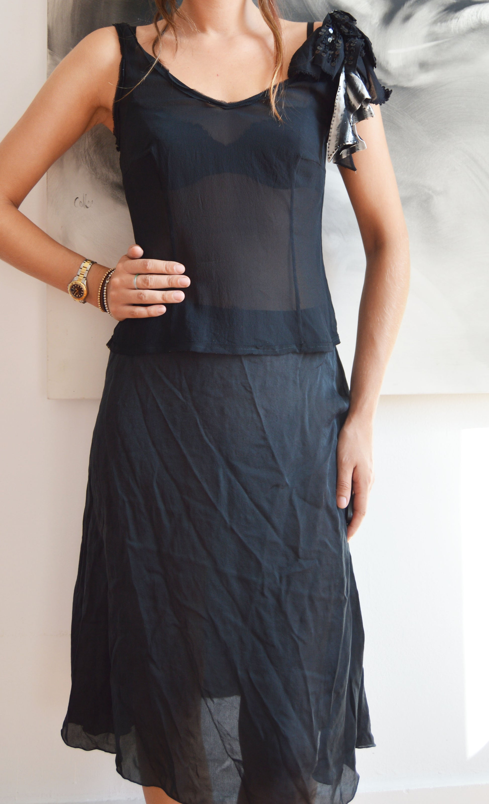 moschino cheap and chic black silk vest