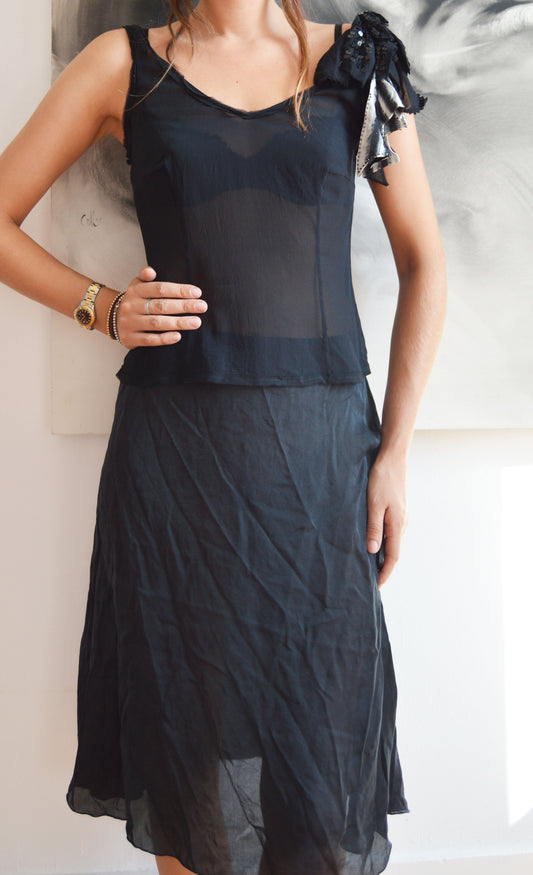 moschino cheap and chic black silk vest