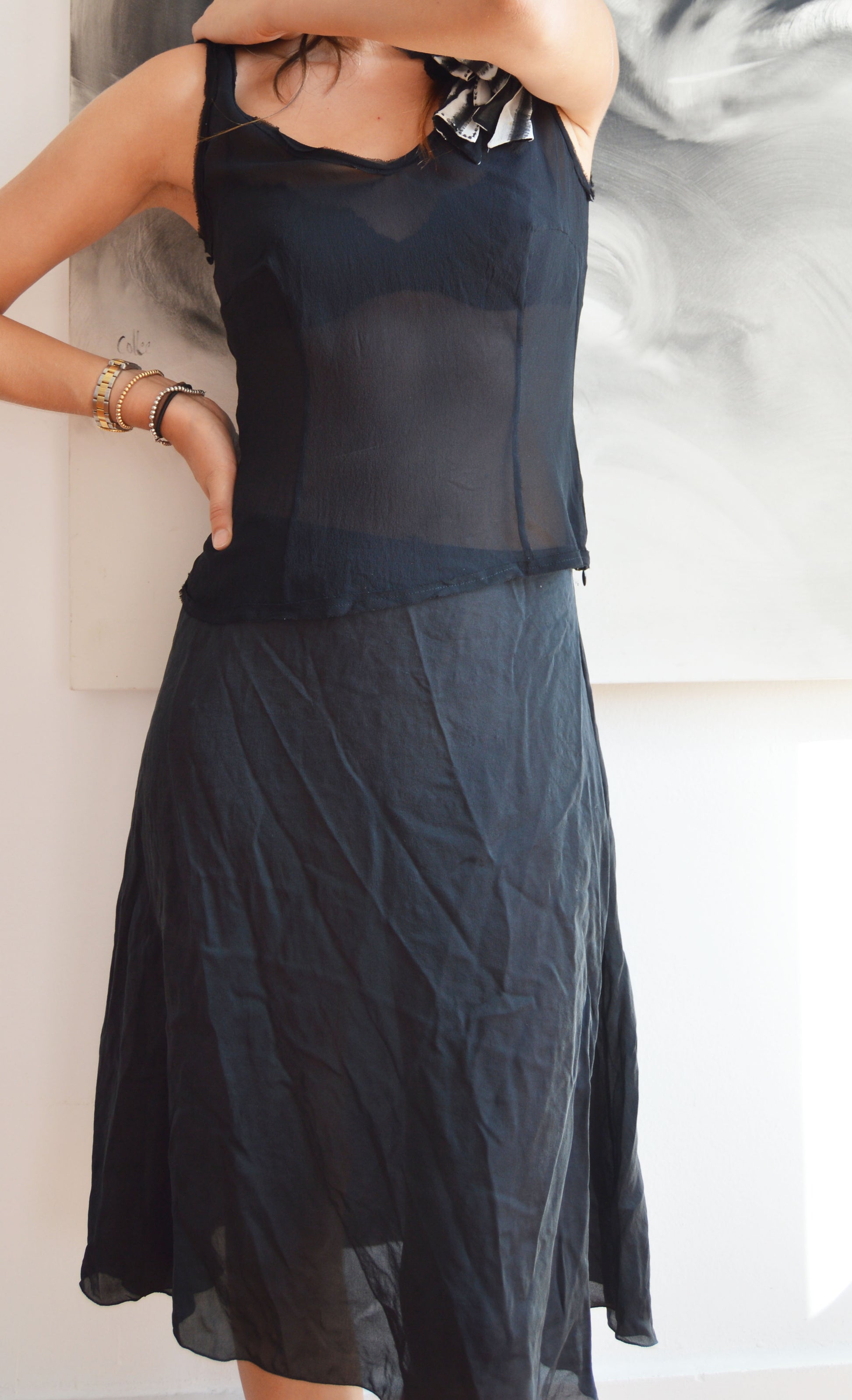 moschino cheap and chic black silk vest