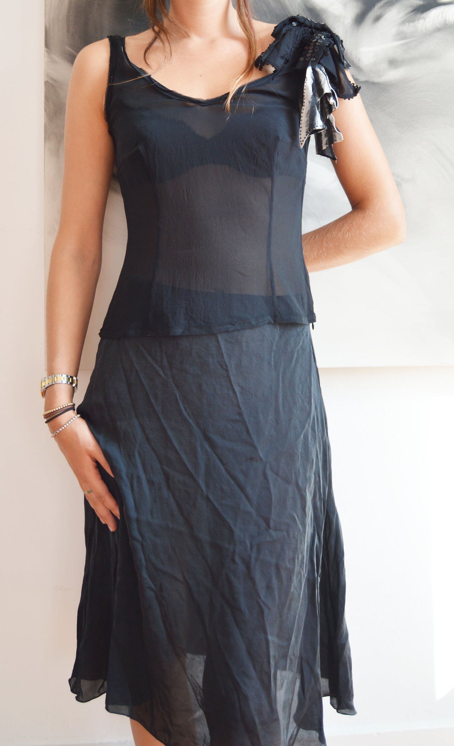 moschino cheap and chic black silk vest