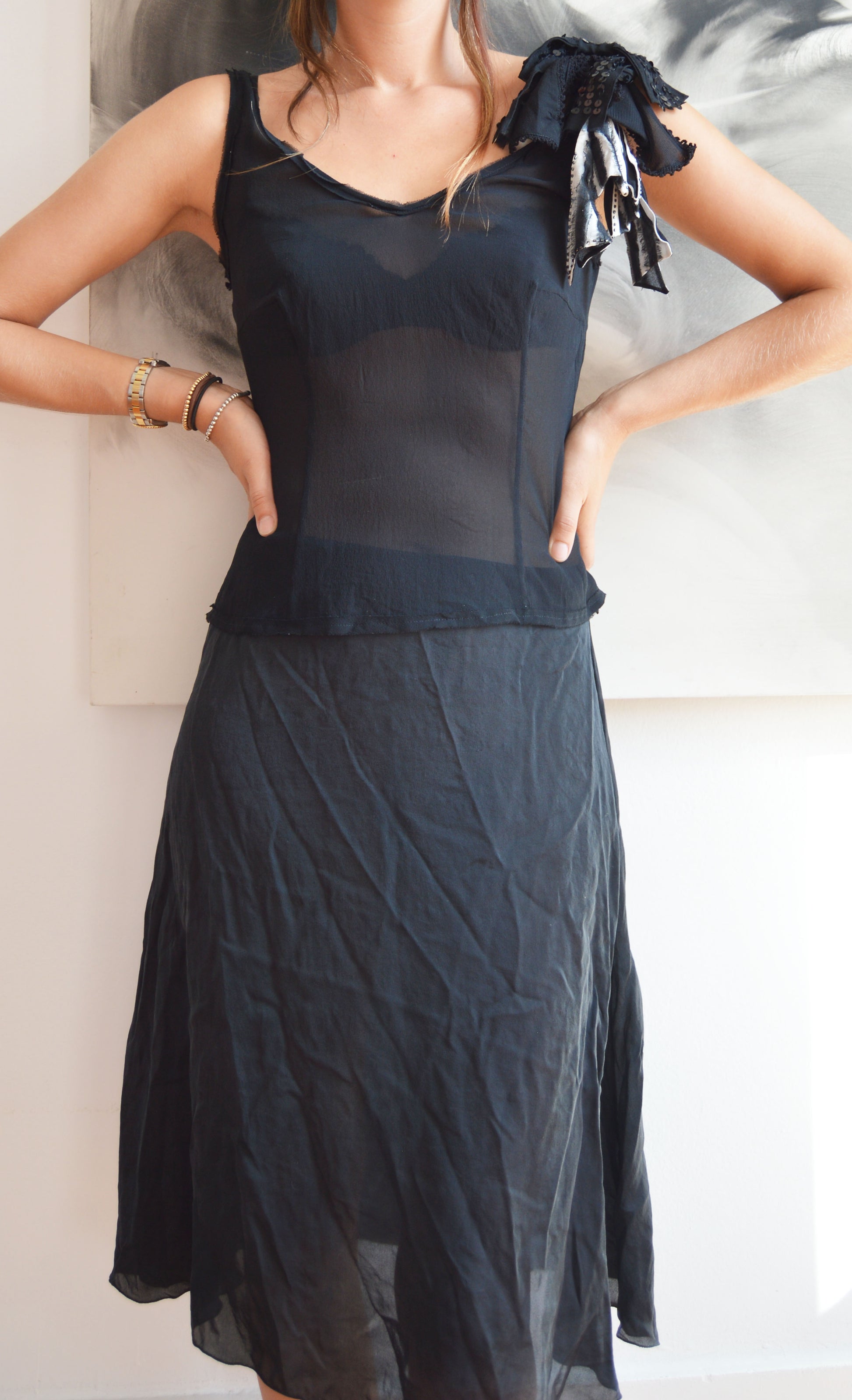 moschino cheap and chic black silk vest