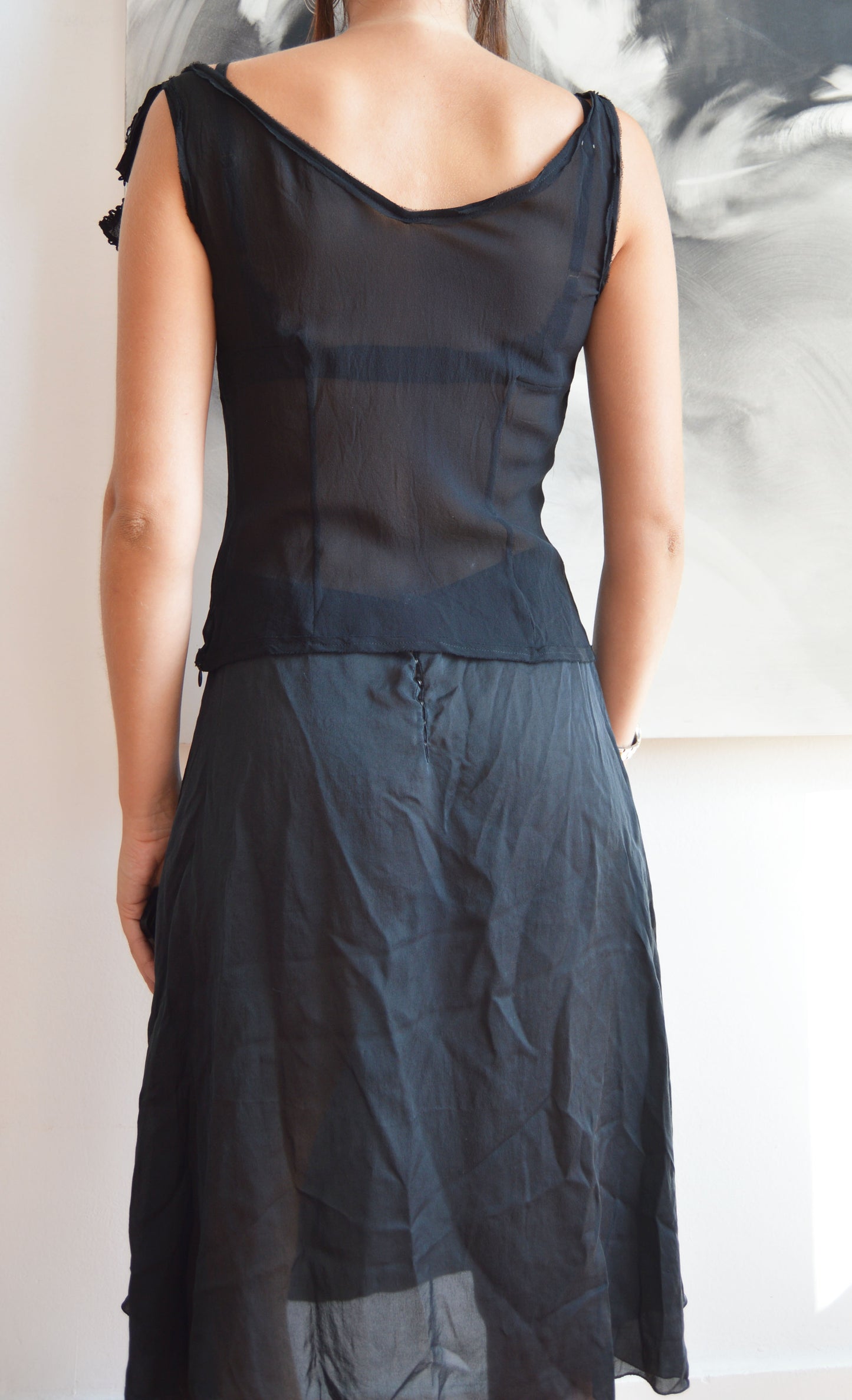 moschino cheap and chic black silk vest