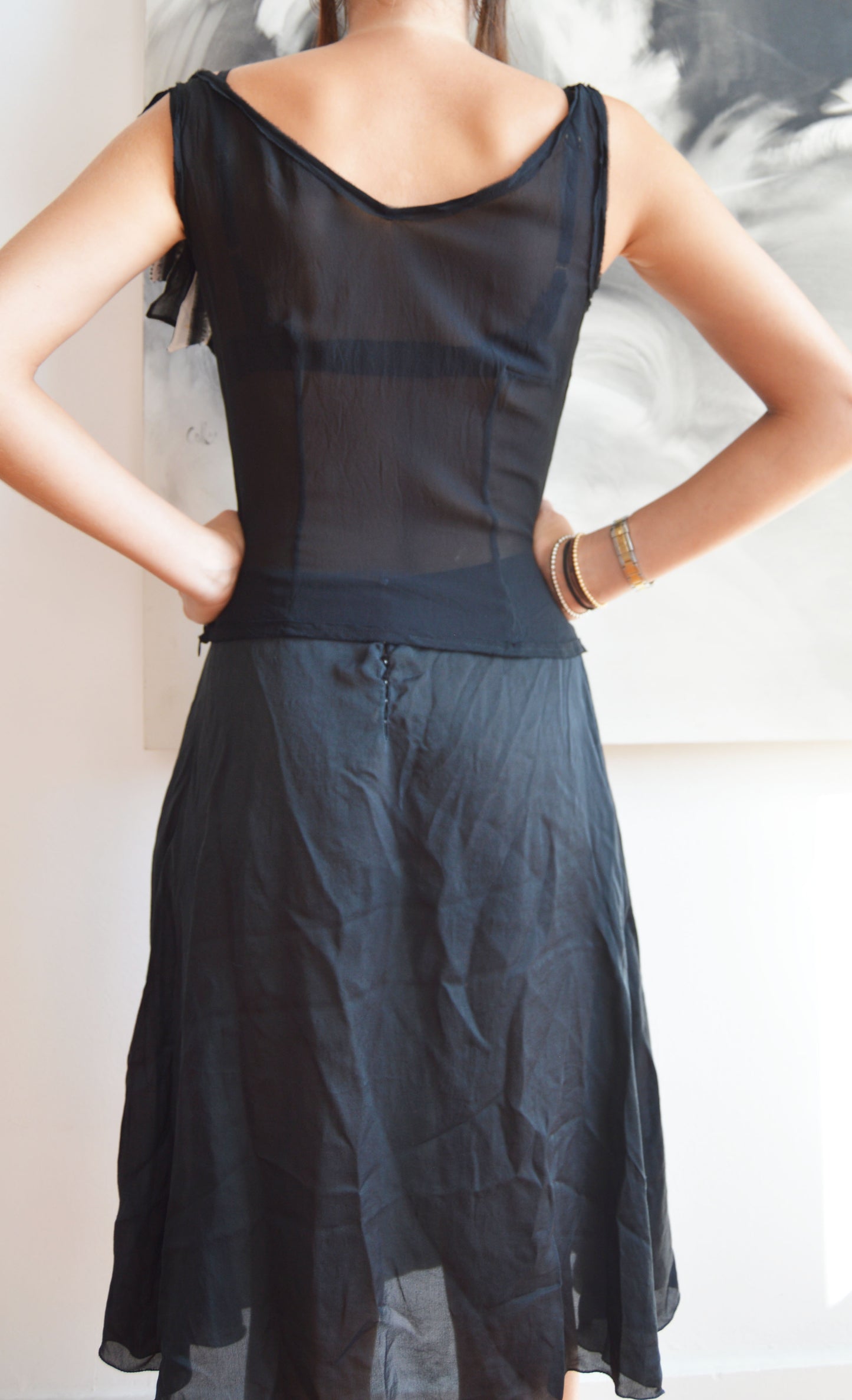moschino cheap and chic black silk vest