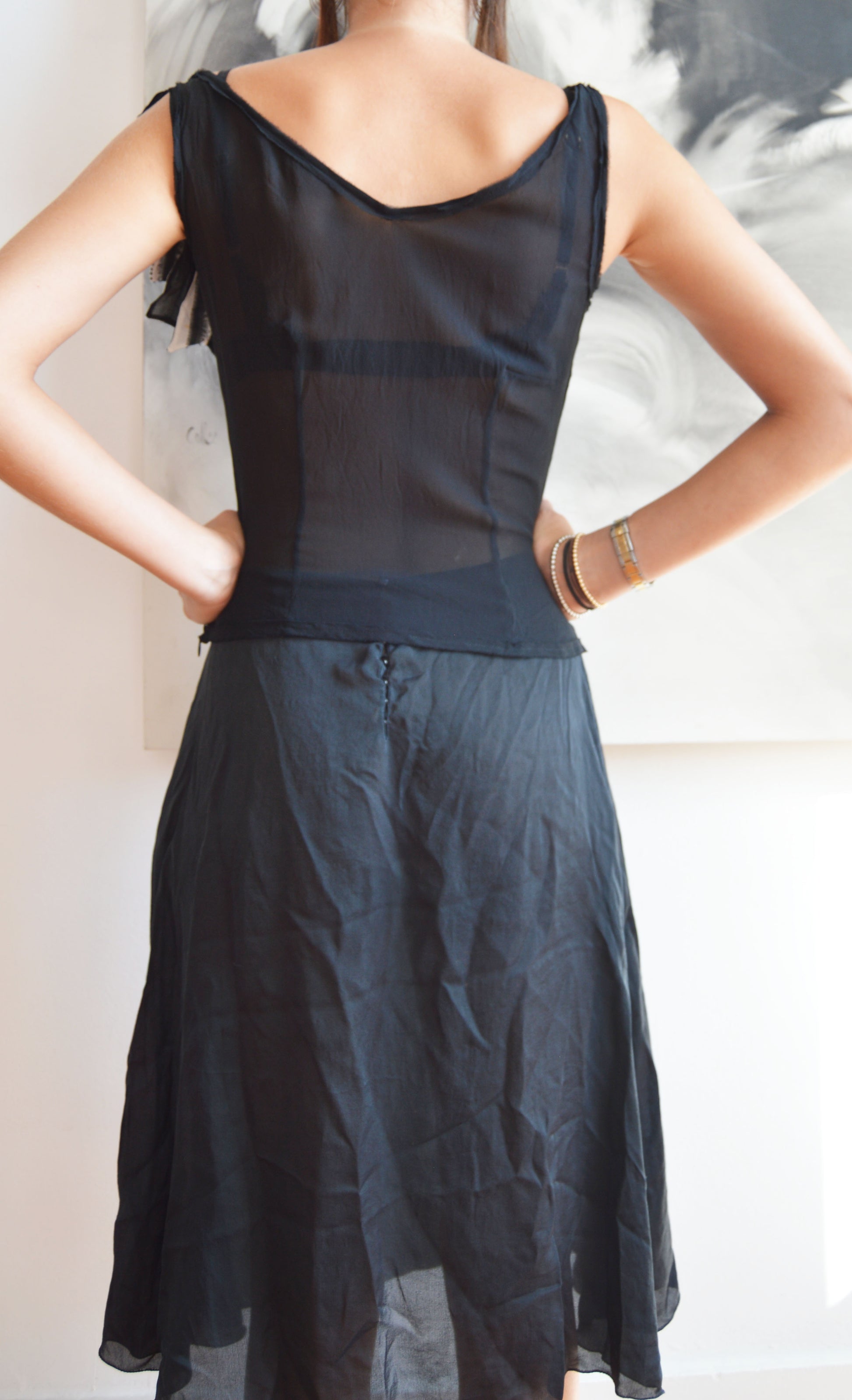 moschino cheap and chic black silk vest