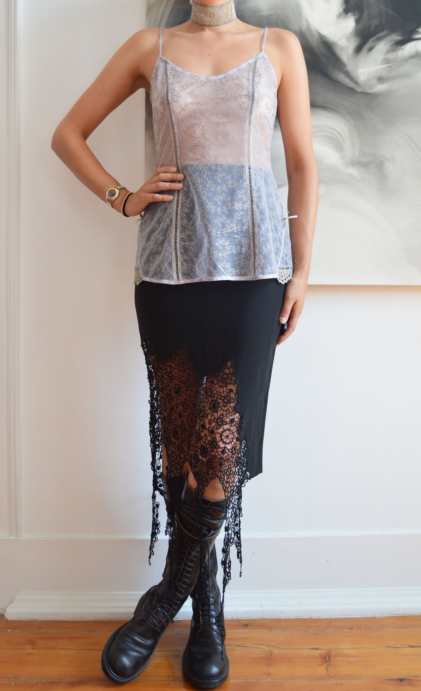 vintage chloe fw 1999 lace camisole
