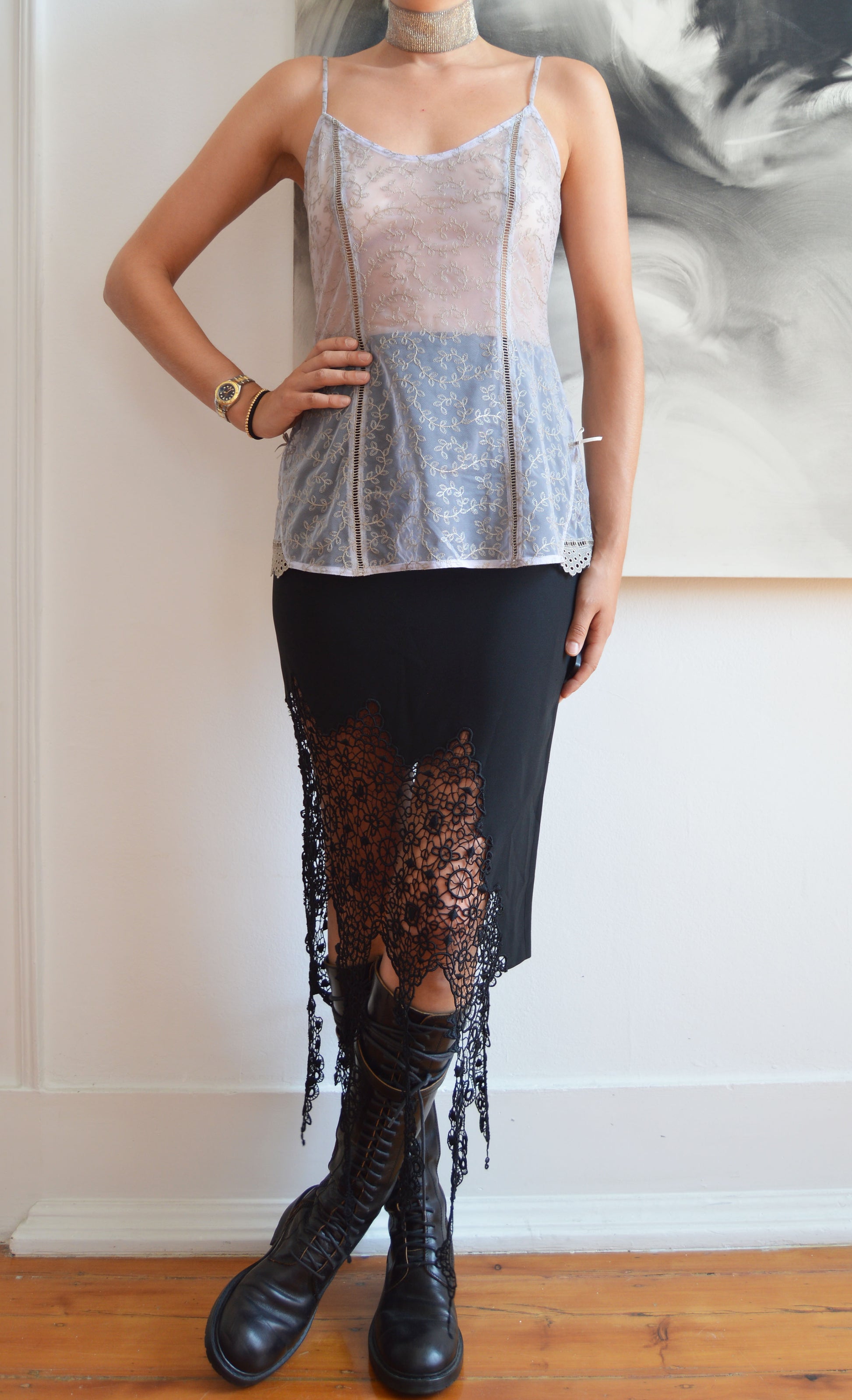 vintage chloe fw 1999 lace camisole