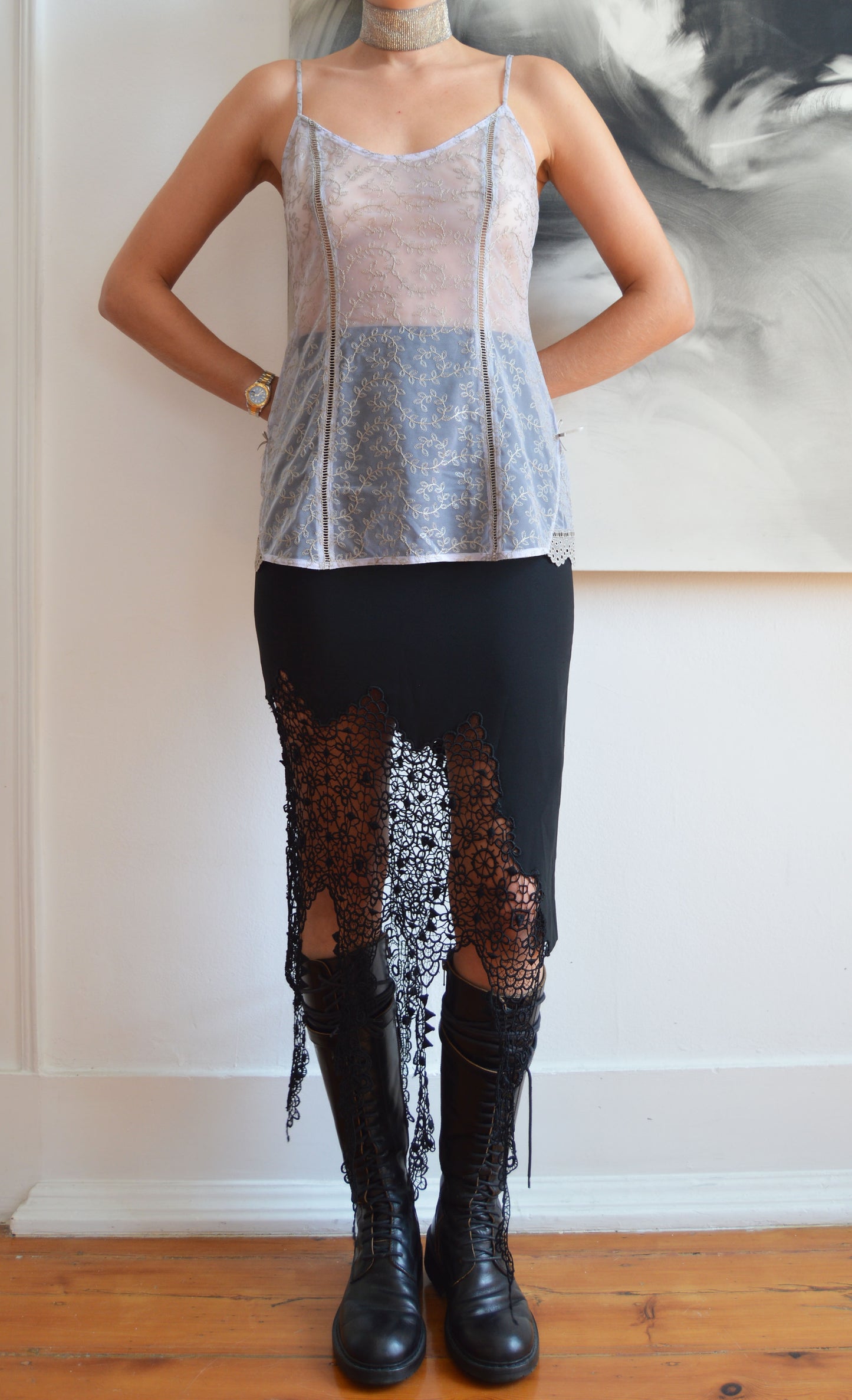 vintage chloe fw 1999 lace camisole