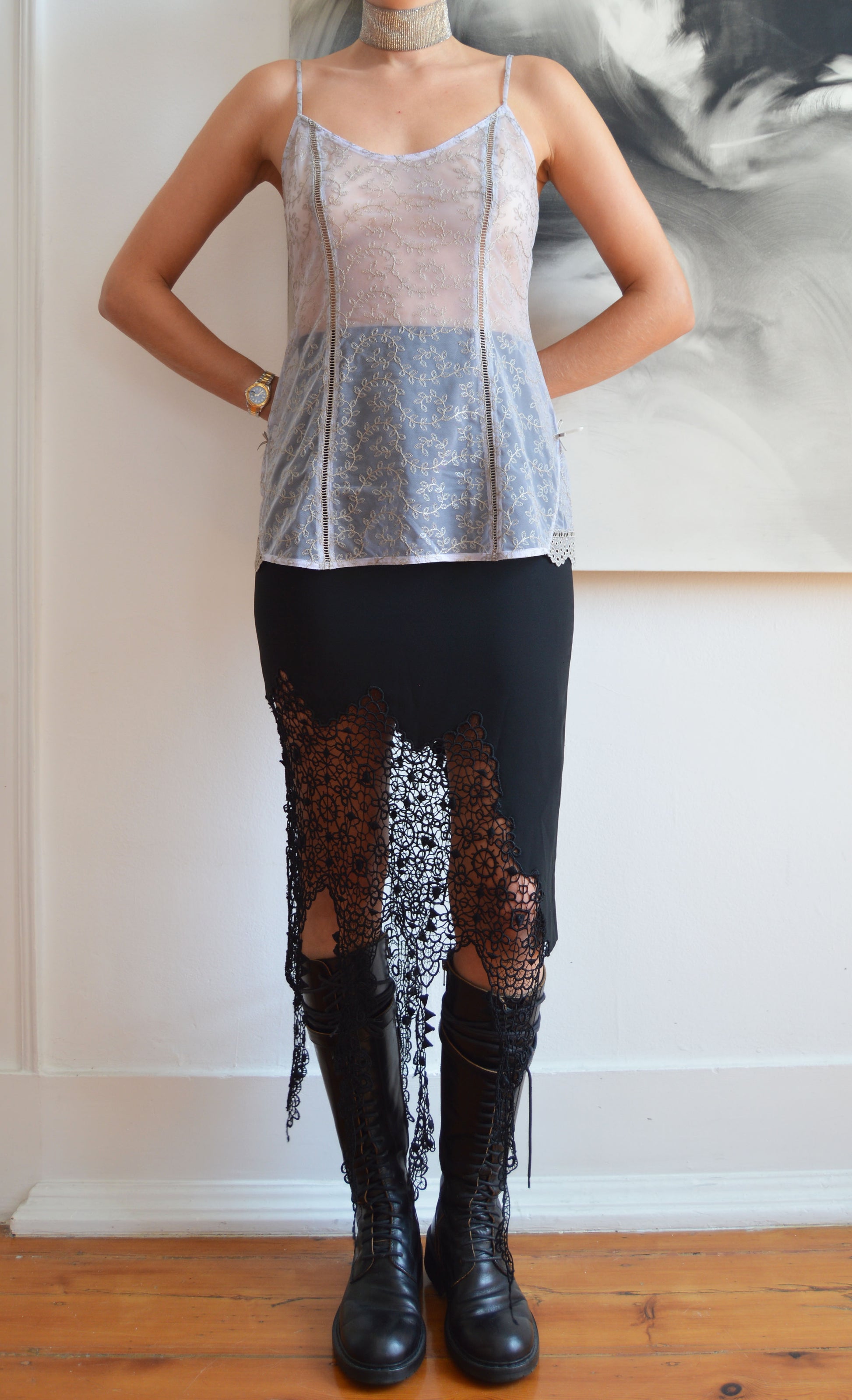 vintage chloe fw 1999 lace camisole