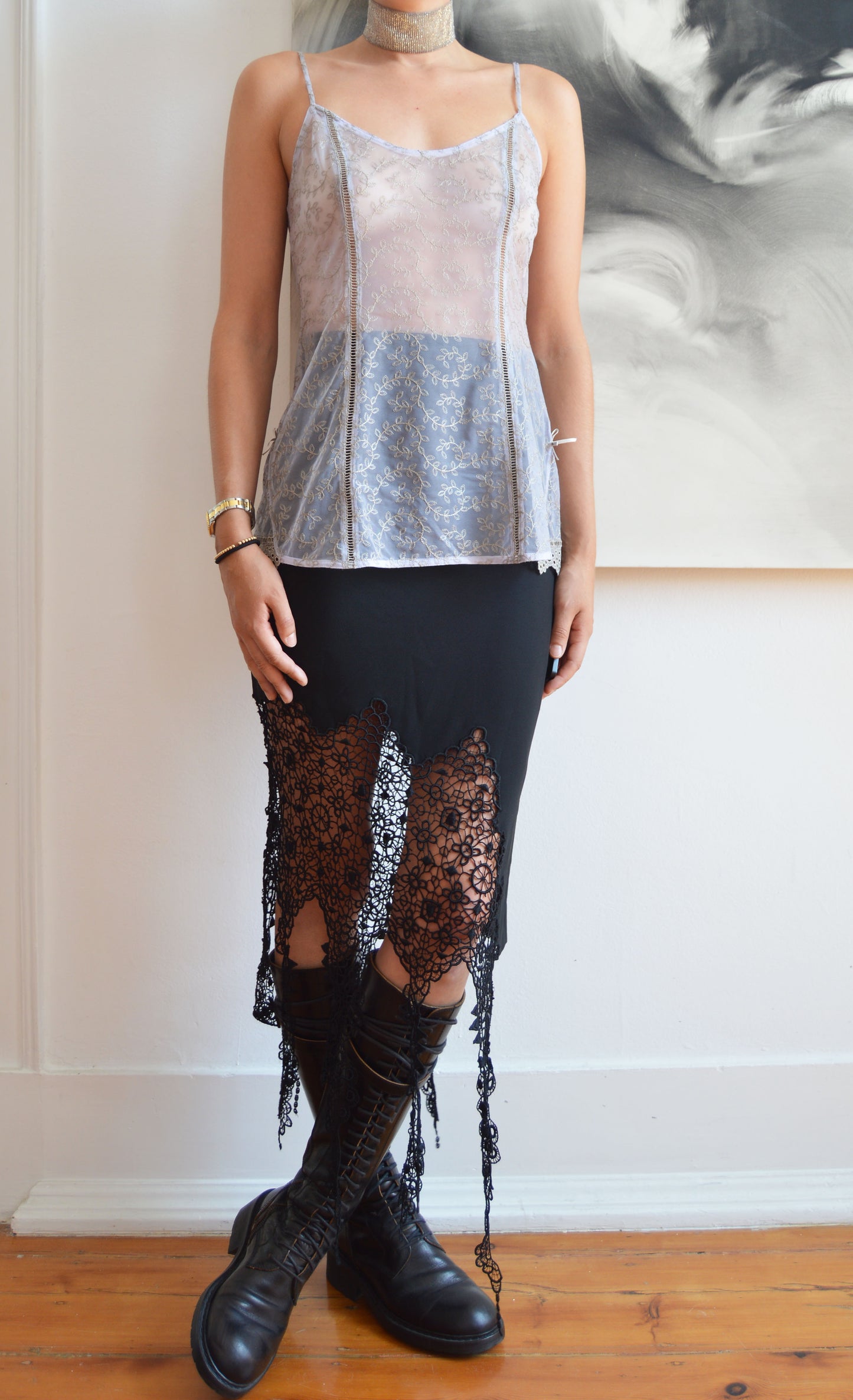vintage chloe fw 1999 lace camisole