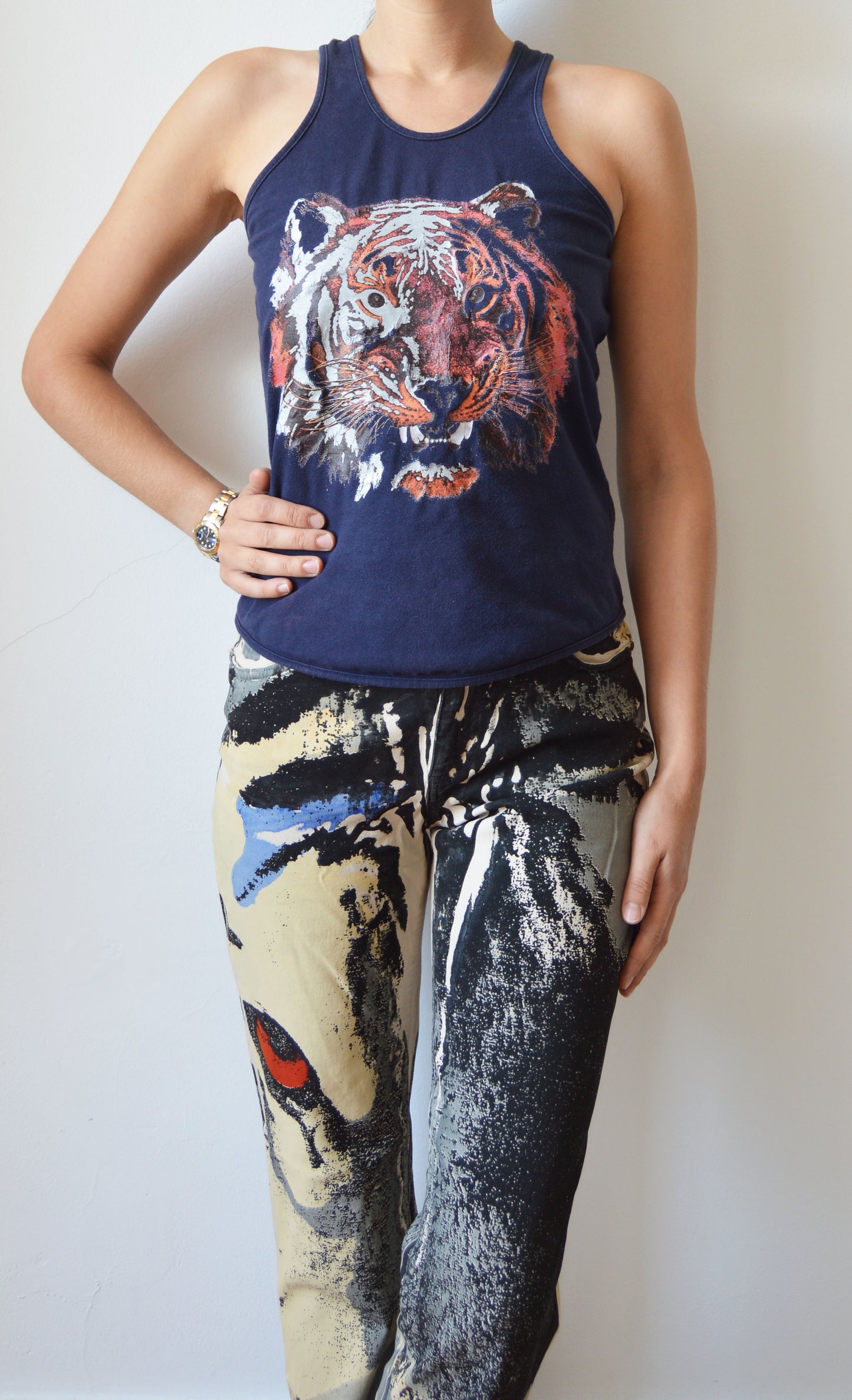 vintage chloe fw 1999 tiger face vest