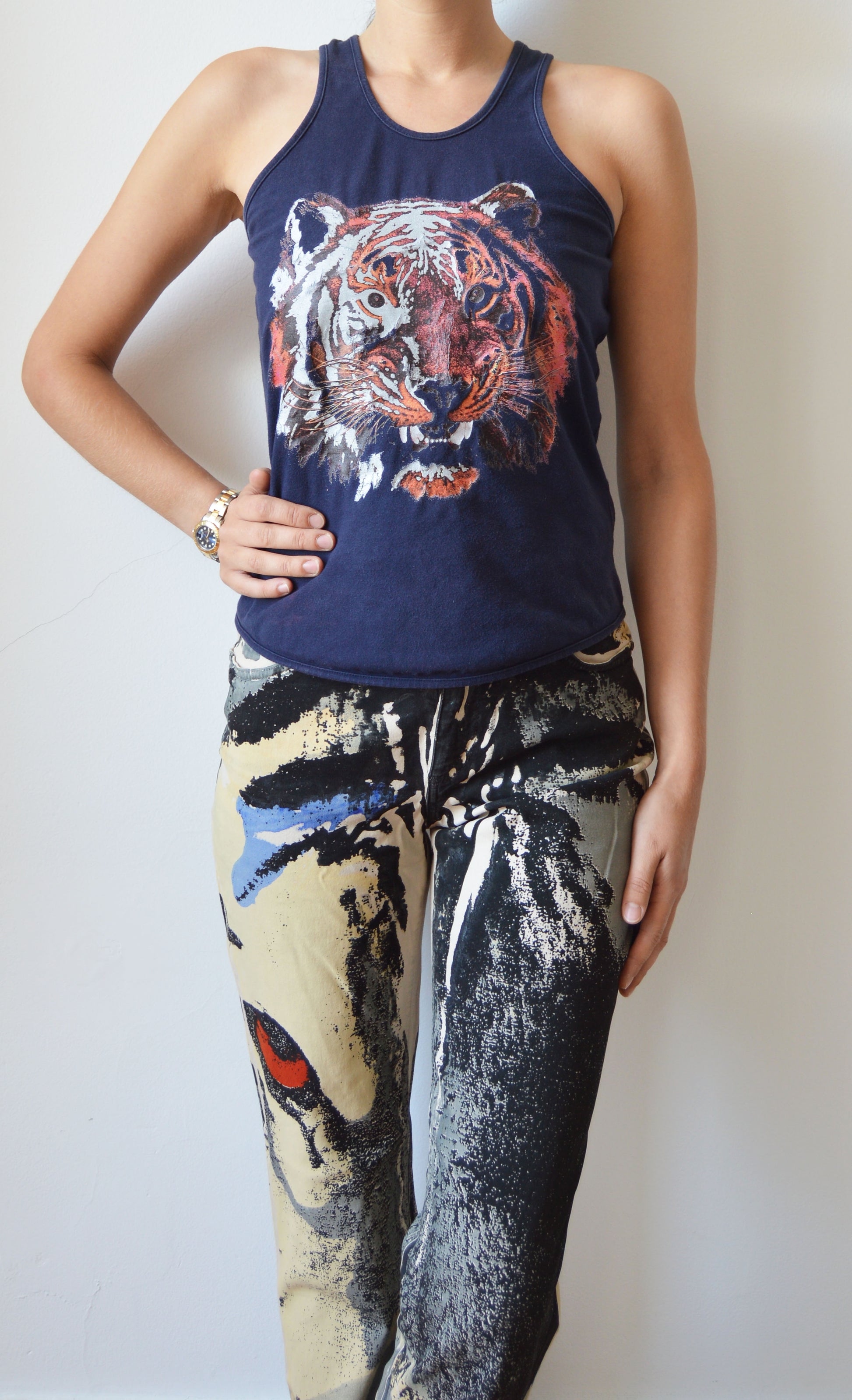 vintage chloe fw 1999 tiger face vest