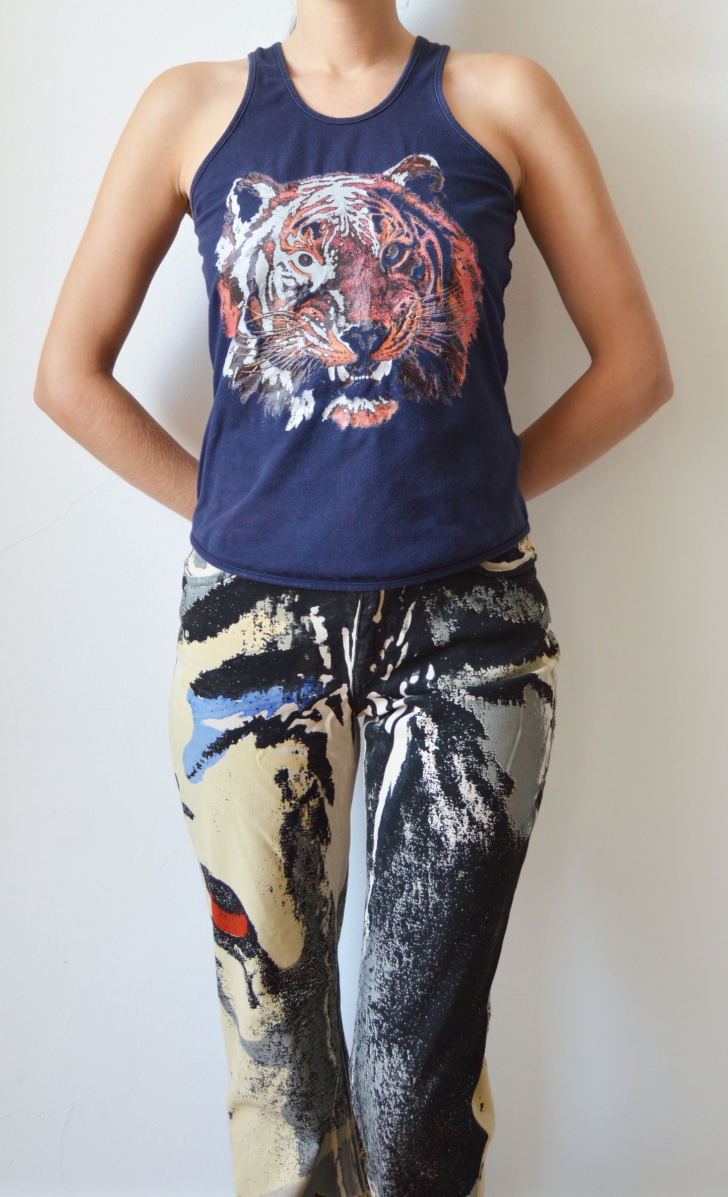 vintage chloe fw 1999 tiger face vest