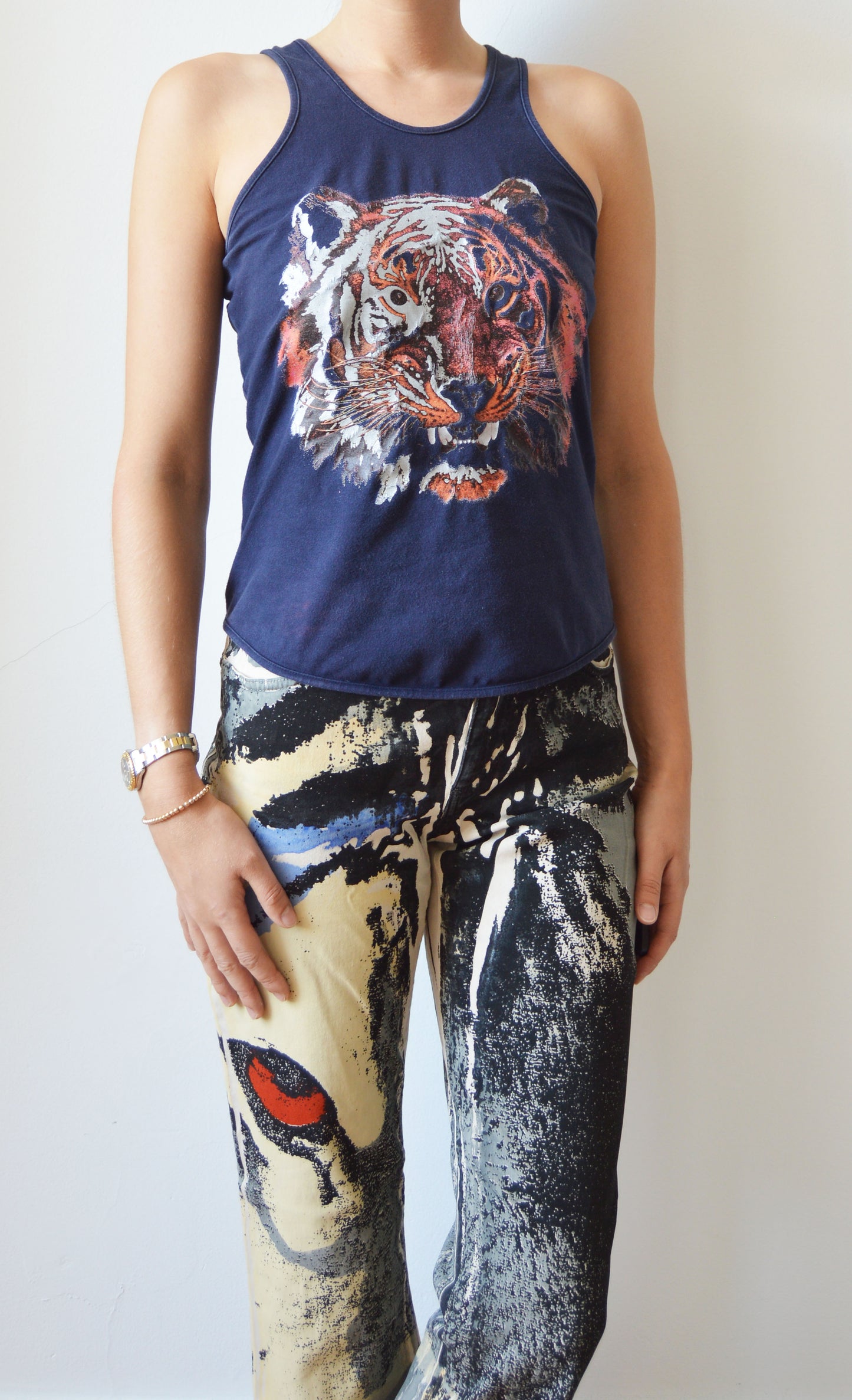 vintage chloe fw 1999 tiger face vest