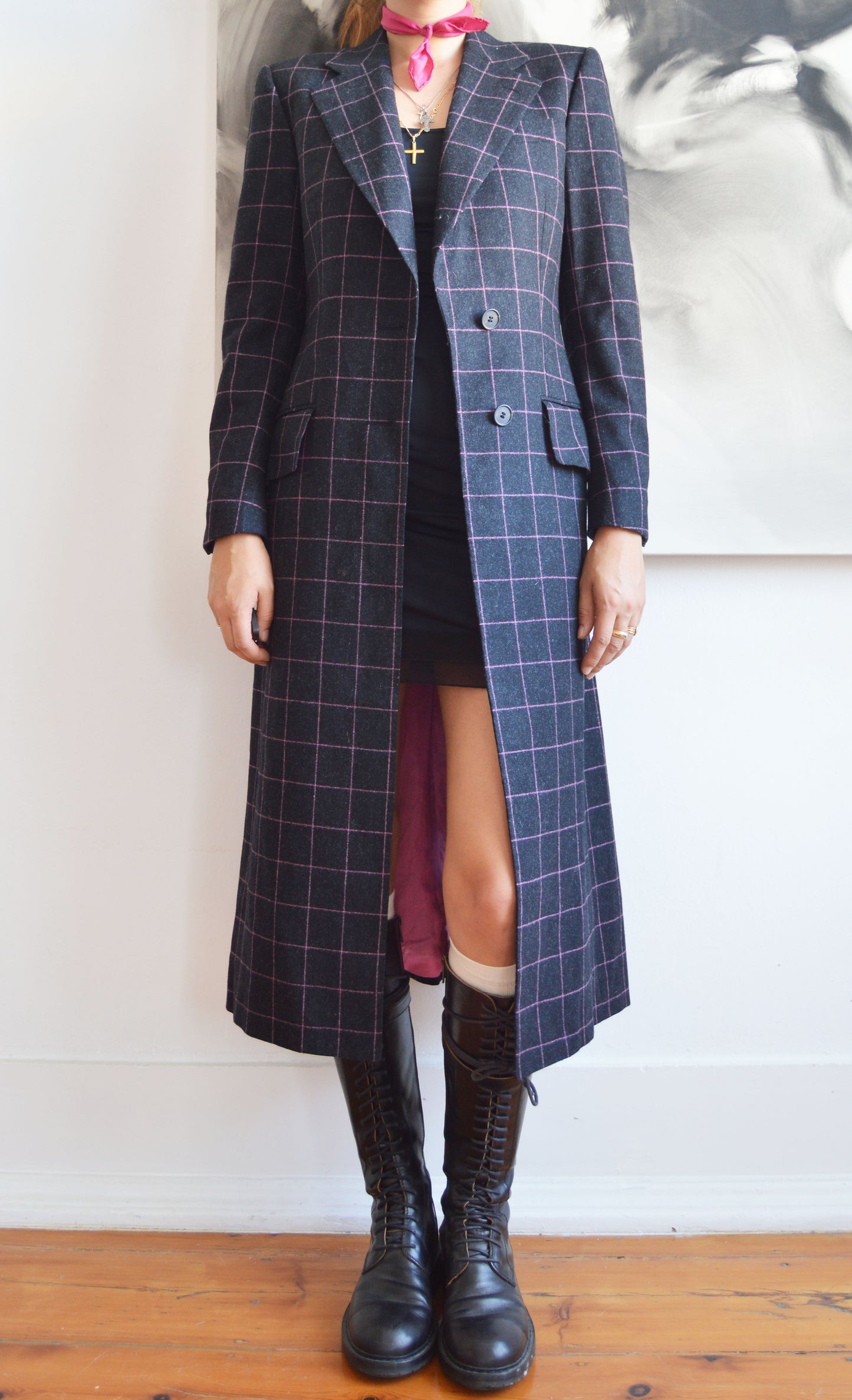 Vintage Chloé F/W 1998 Wool Checked Coat